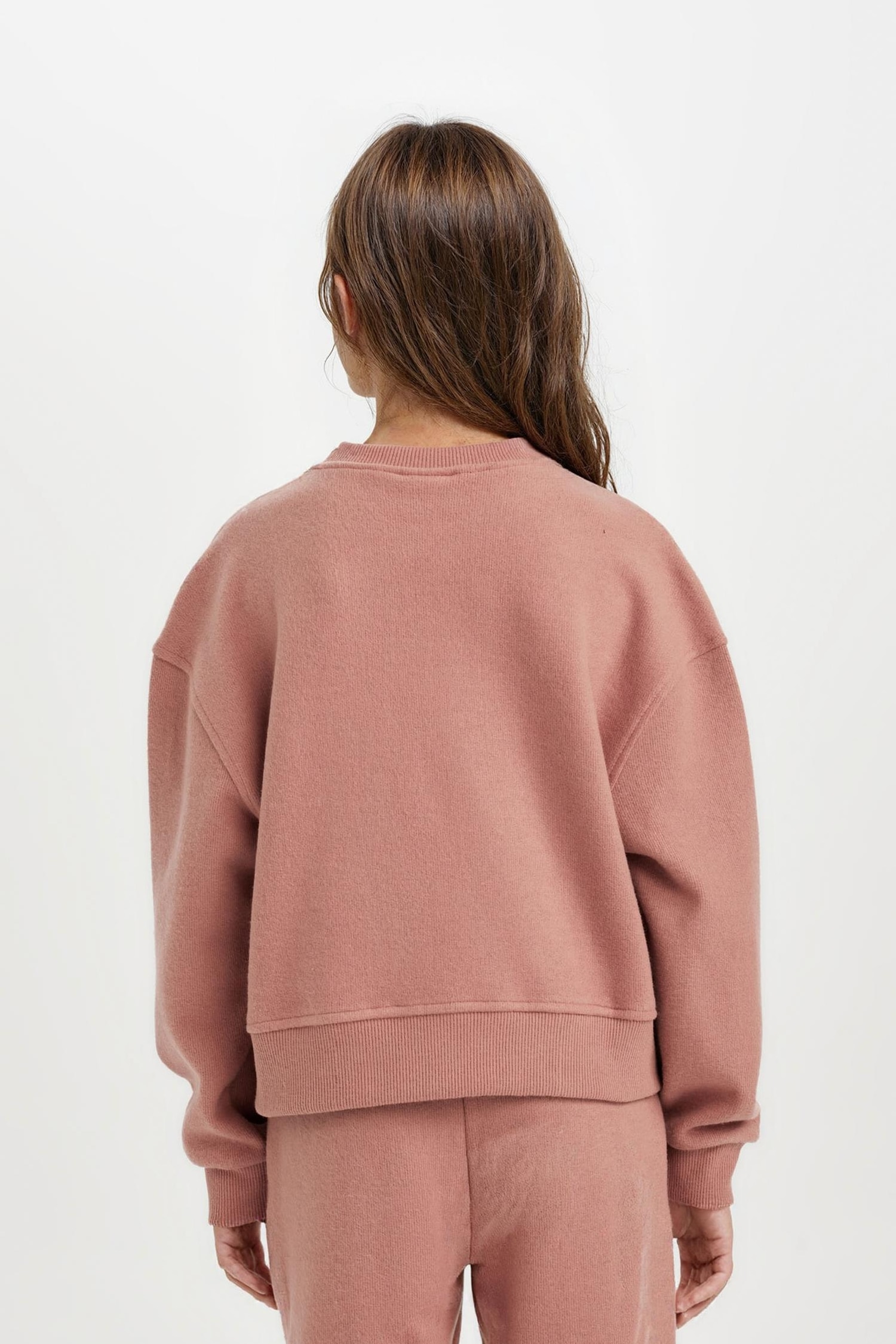 Свитшот с принтом с круглым вырезом для девочек