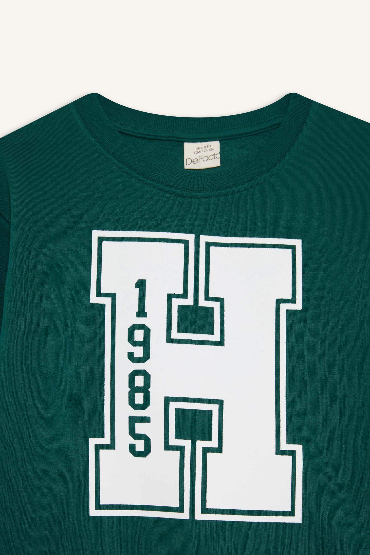 Erkek Çocuk Bisiklet Yaka Baskılı Sweatshirt