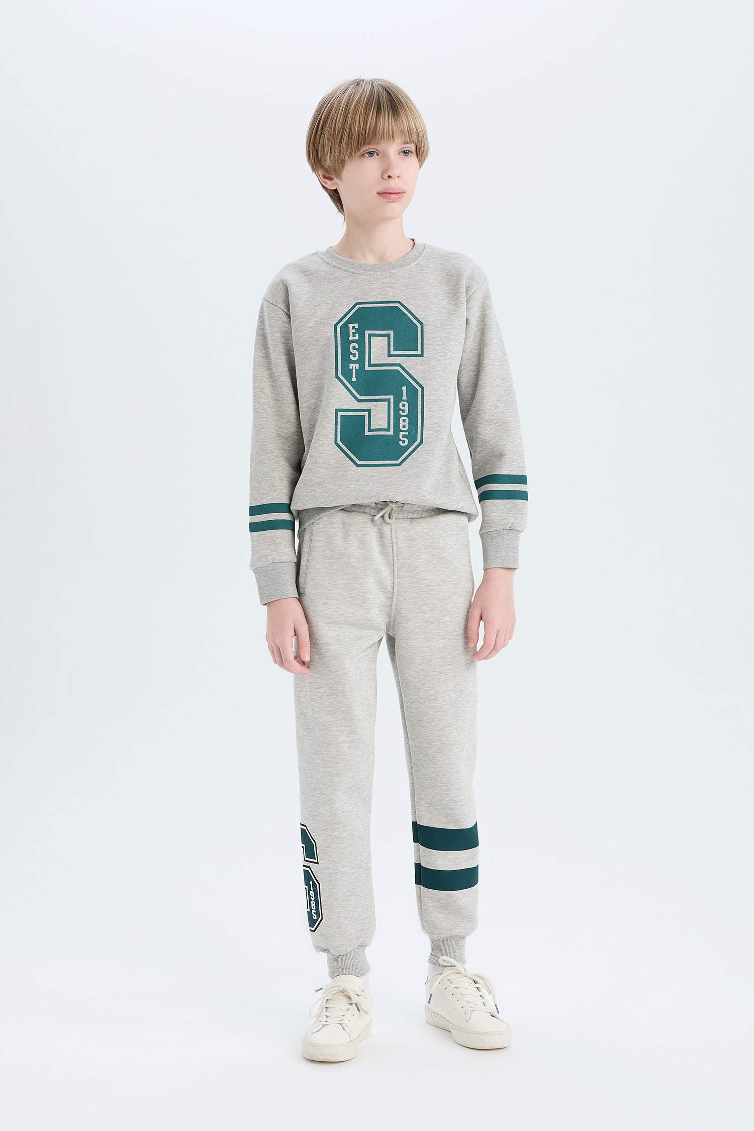 Boy Crew Neck Printed Thick Sweatshirt