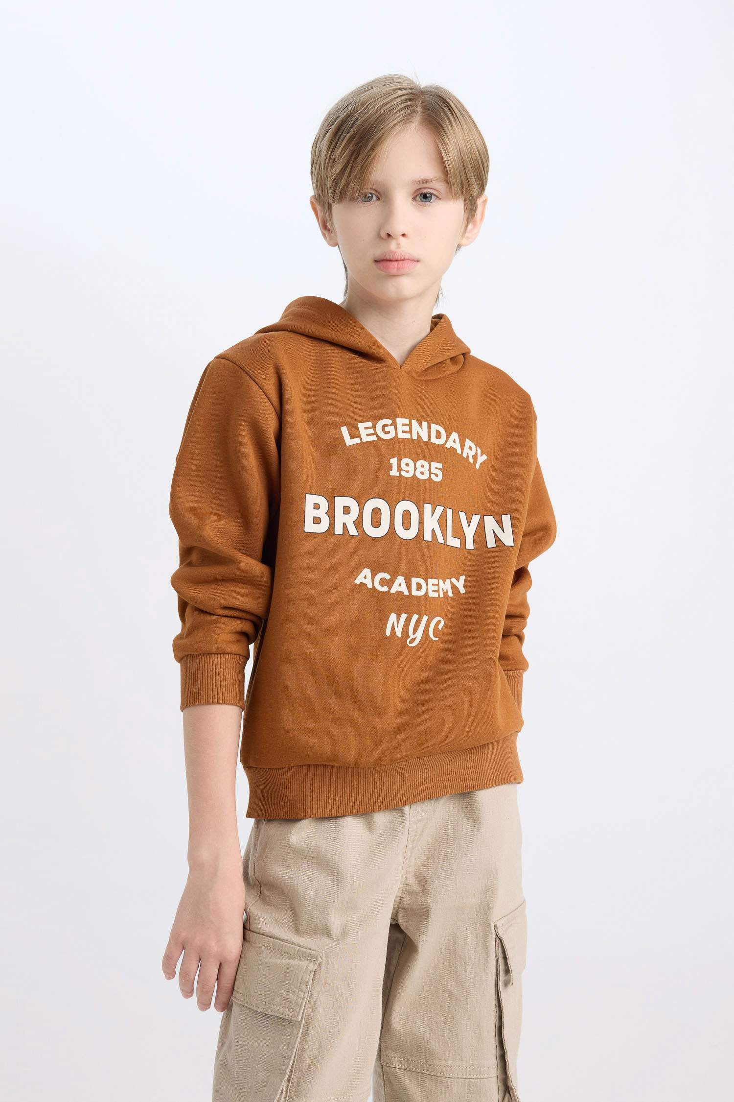 Erkek Çocuk Kapüşonlu Baskılı Sweatshirt