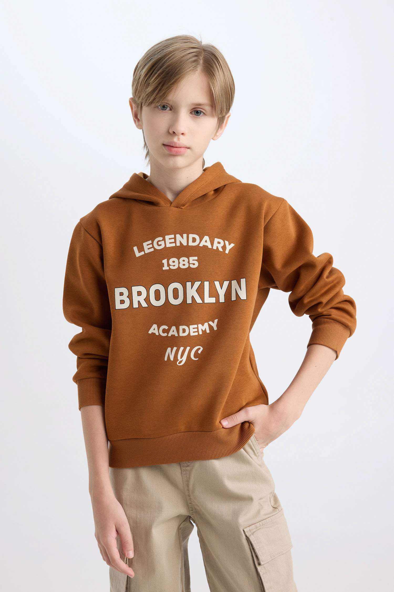 Erkek Çocuk Kapüşonlu Baskılı Sweatshirt