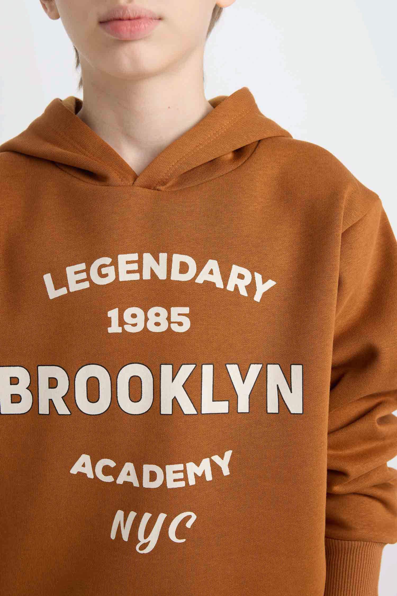 Erkek Çocuk Kapüşonlu Baskılı Sweatshirt