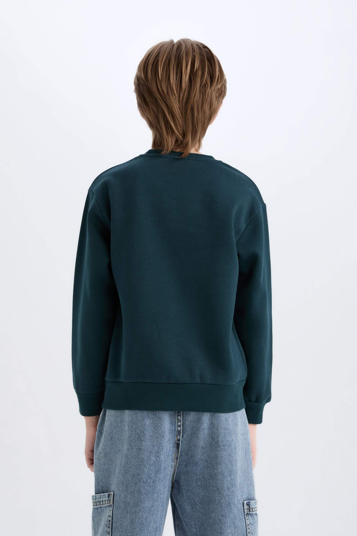 Sweatshirt imprimé en tissu épais à Coupe Régulière et Col rond
