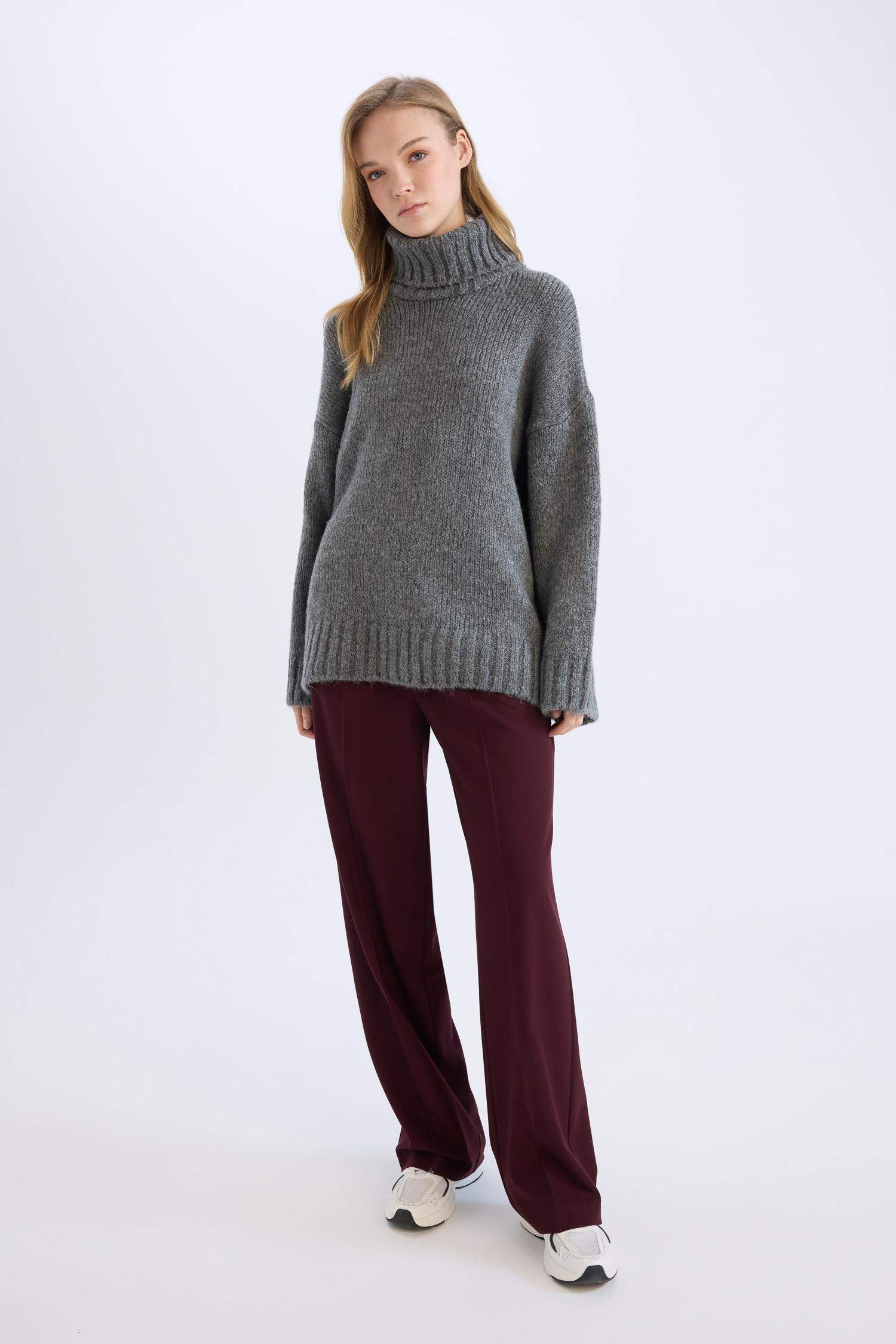 Wide Leg Klasik Kumaş Pantolon Geniş Bol Paça Çift Cepli Yüksek Bel Standart Boy Basic Düz