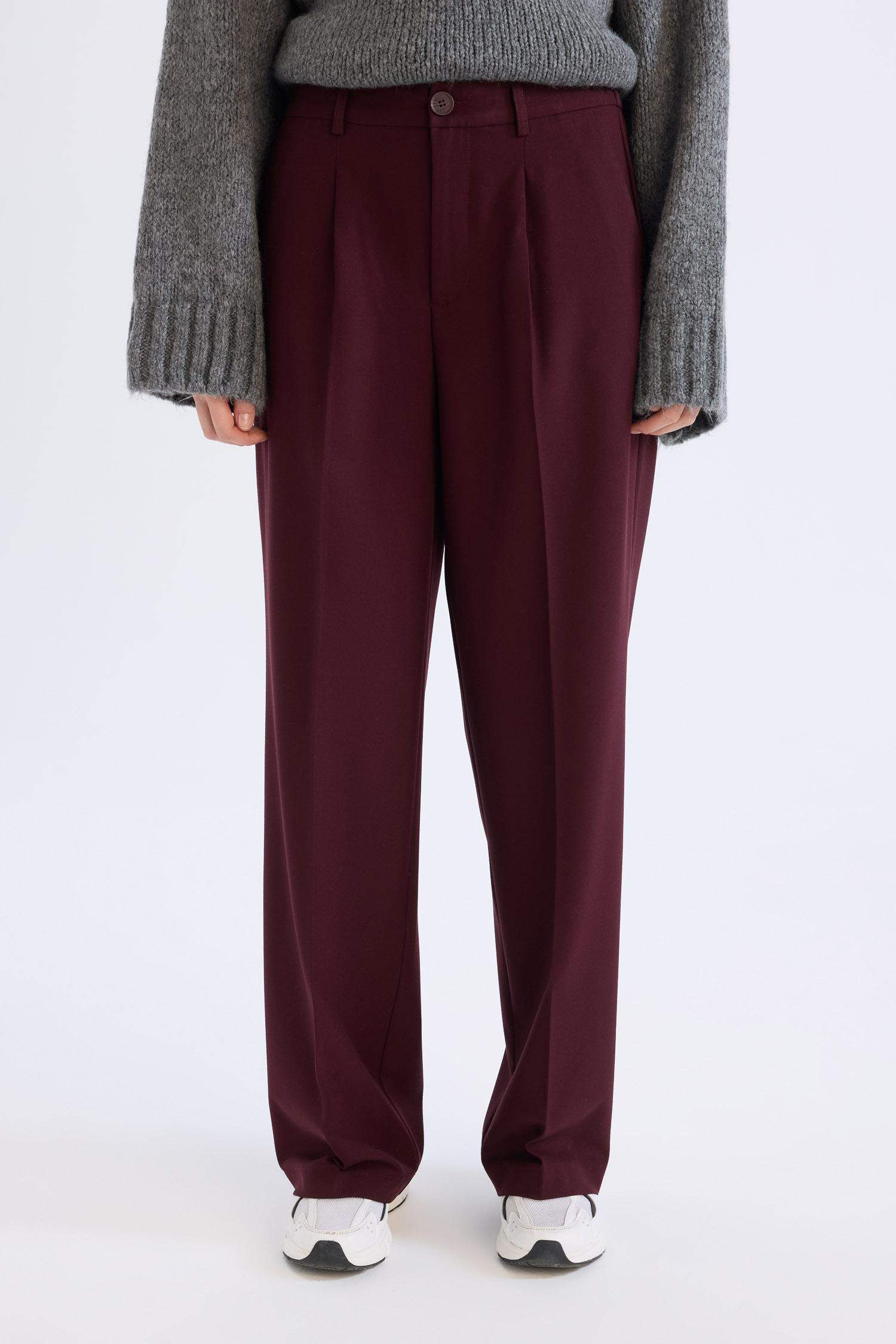 Wide Leg Klasik Kumaş Pantolon Geniş Bol Paça Çift Cepli Yüksek Bel Standart Boy Basic Düz