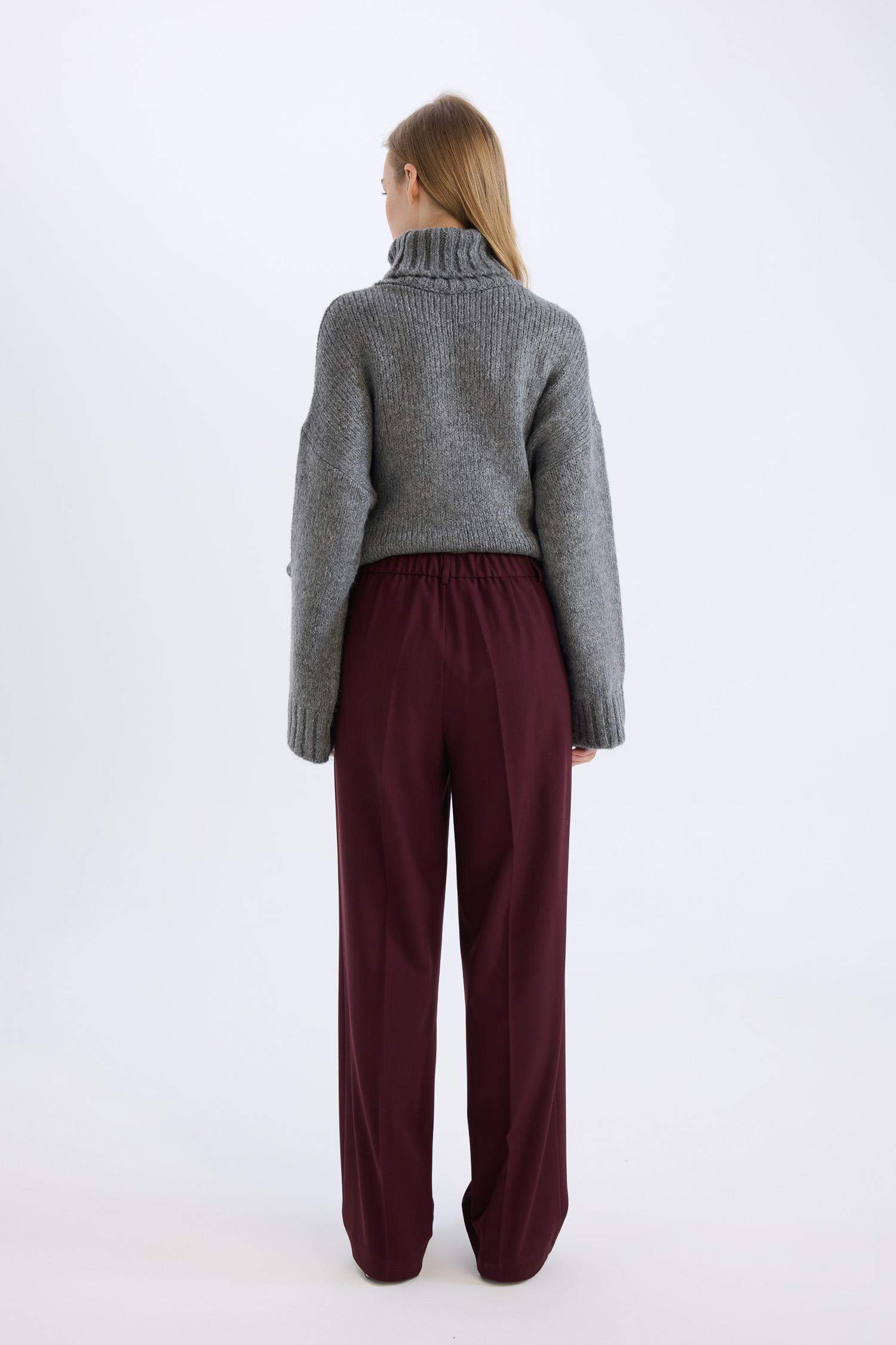 Wide Leg Klasik Kumaş Pantolon Geniş Bol Paça Çift Cepli Yüksek Bel Standart Boy Basic Düz