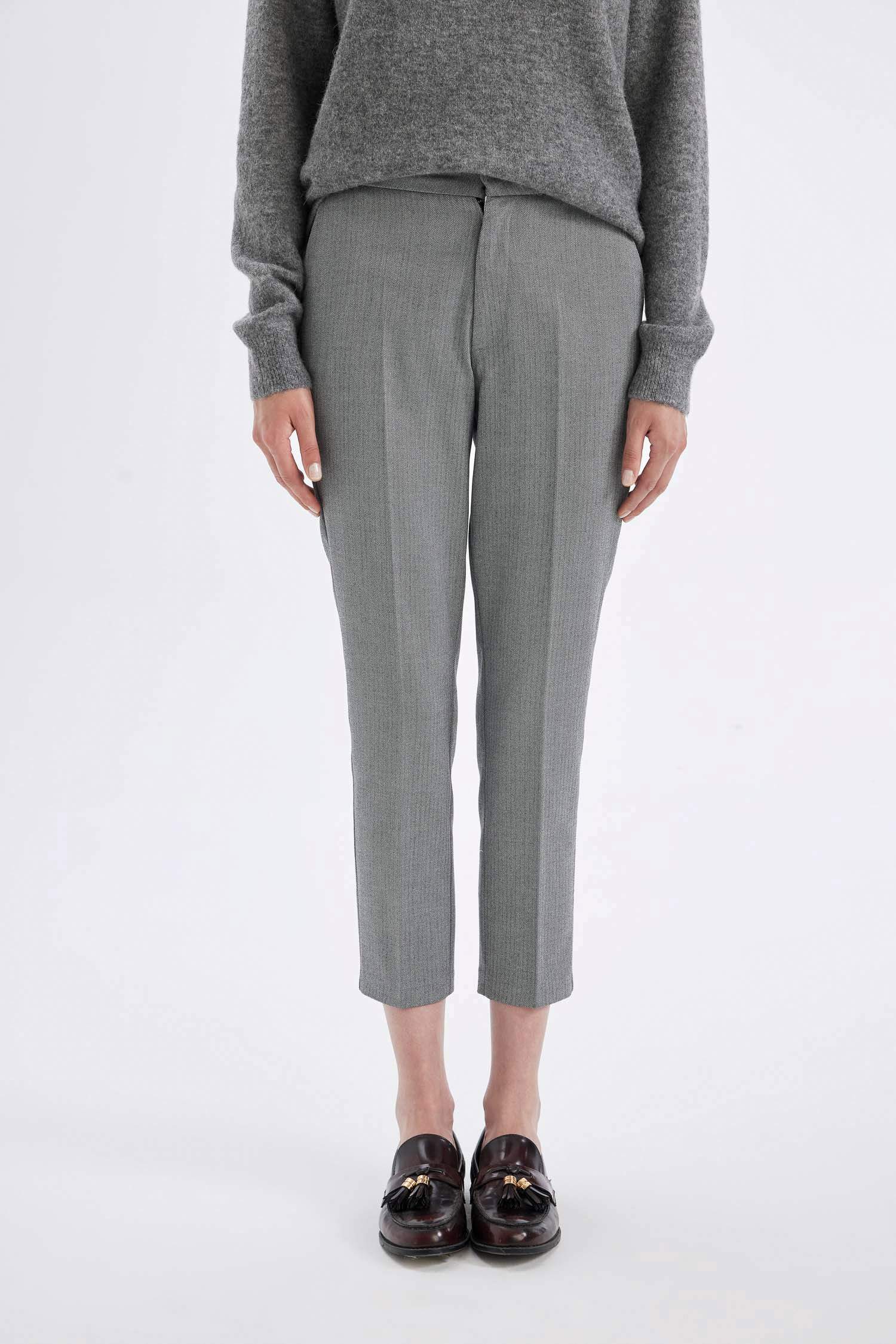 Chino High Waist Straight Leg Trousers