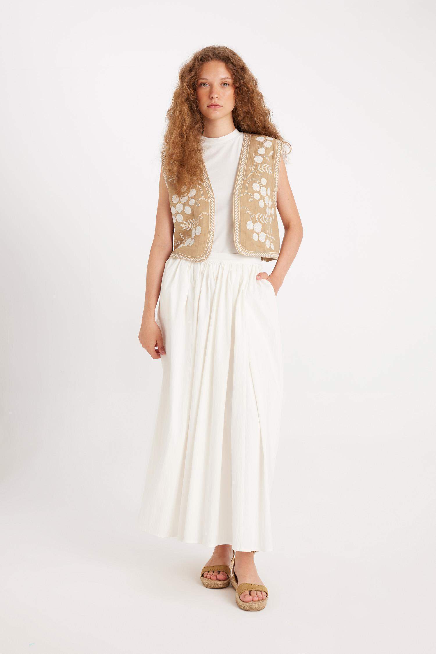 Manuka x DeFacto A Kesim Poplin Maxi Etek