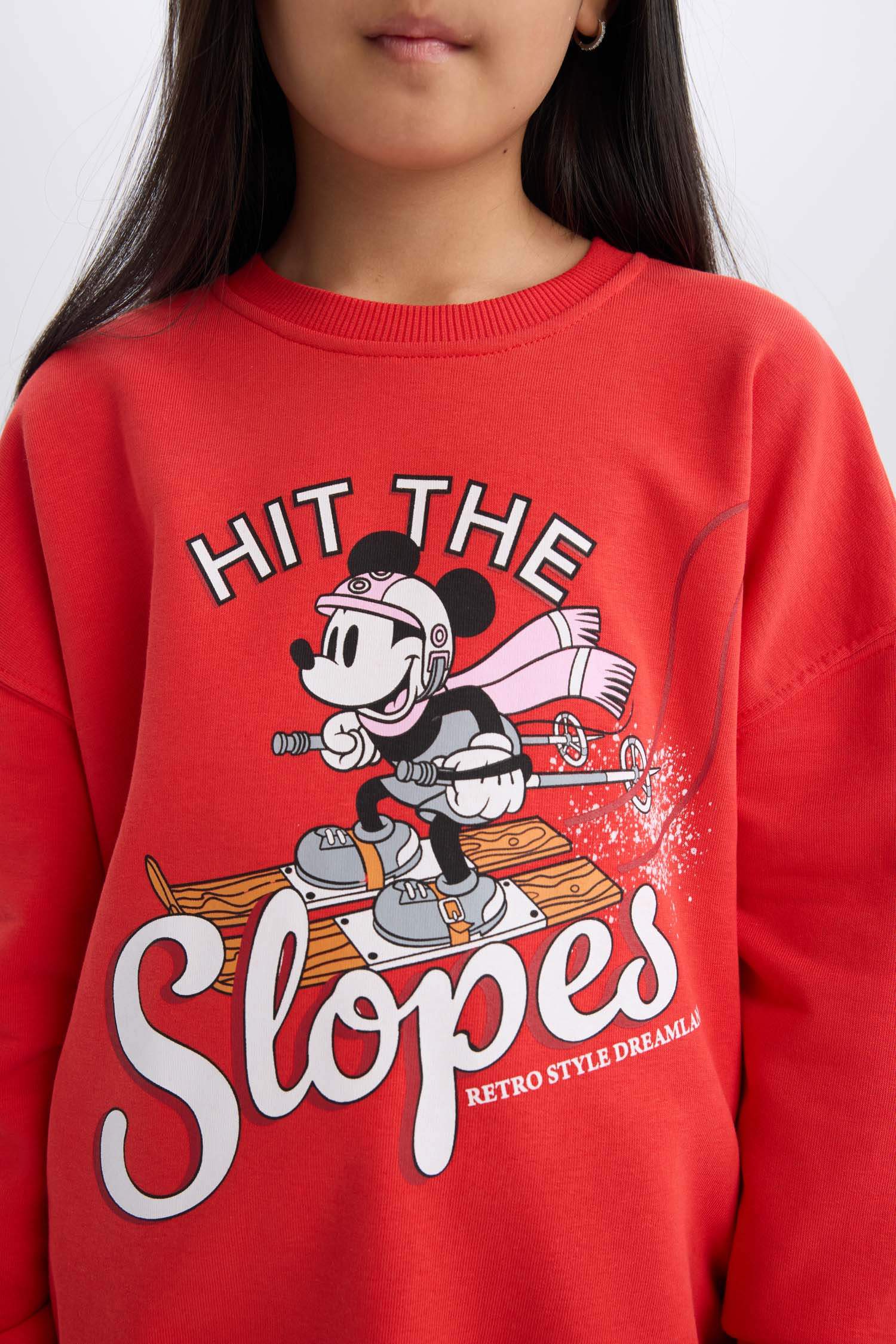 Sweat-shirt Oversize à Col rond Mickey & Minnie pour Fille
