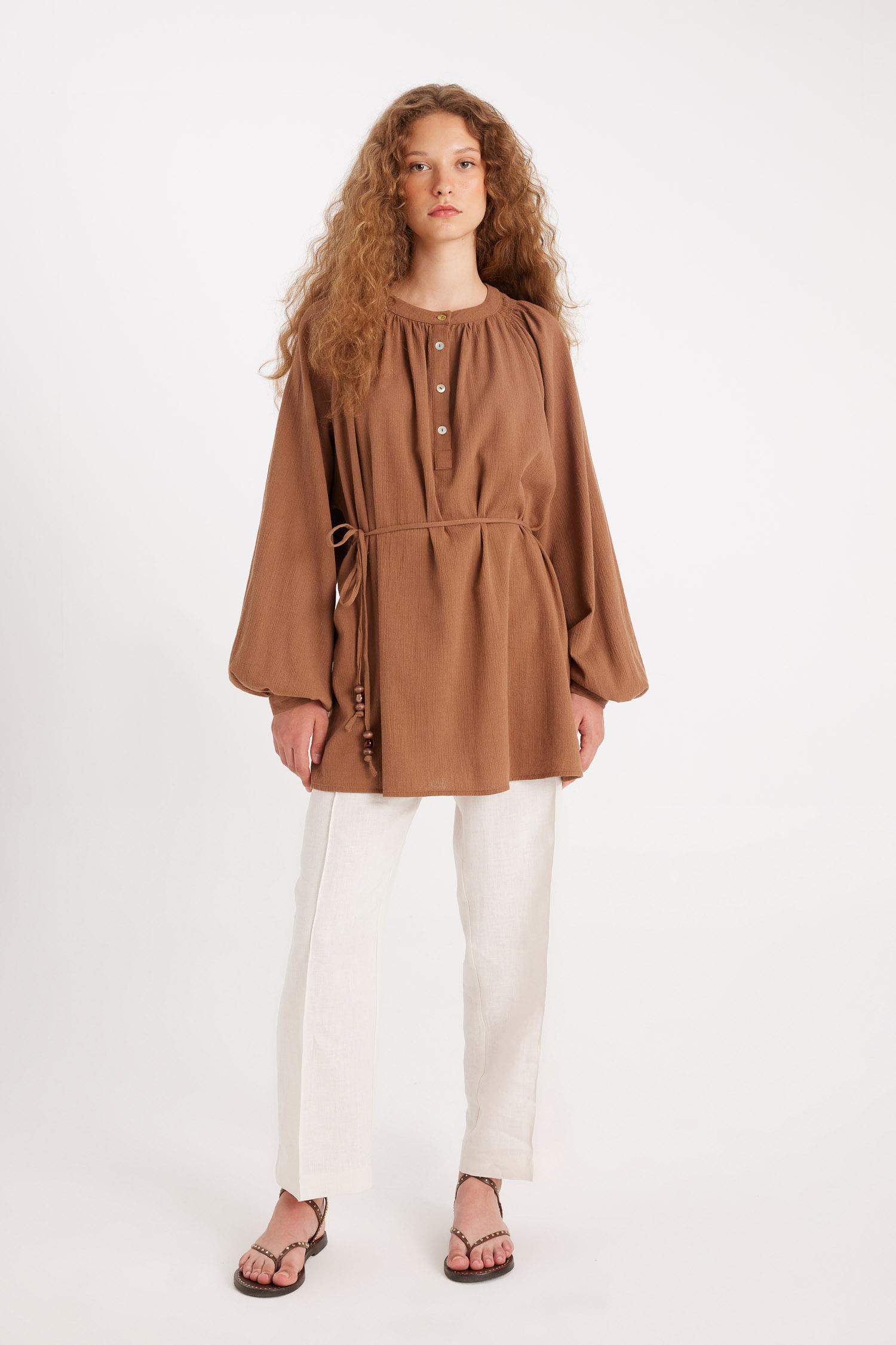 Manuka x DeFacto Straight Fit Keten Pantolon