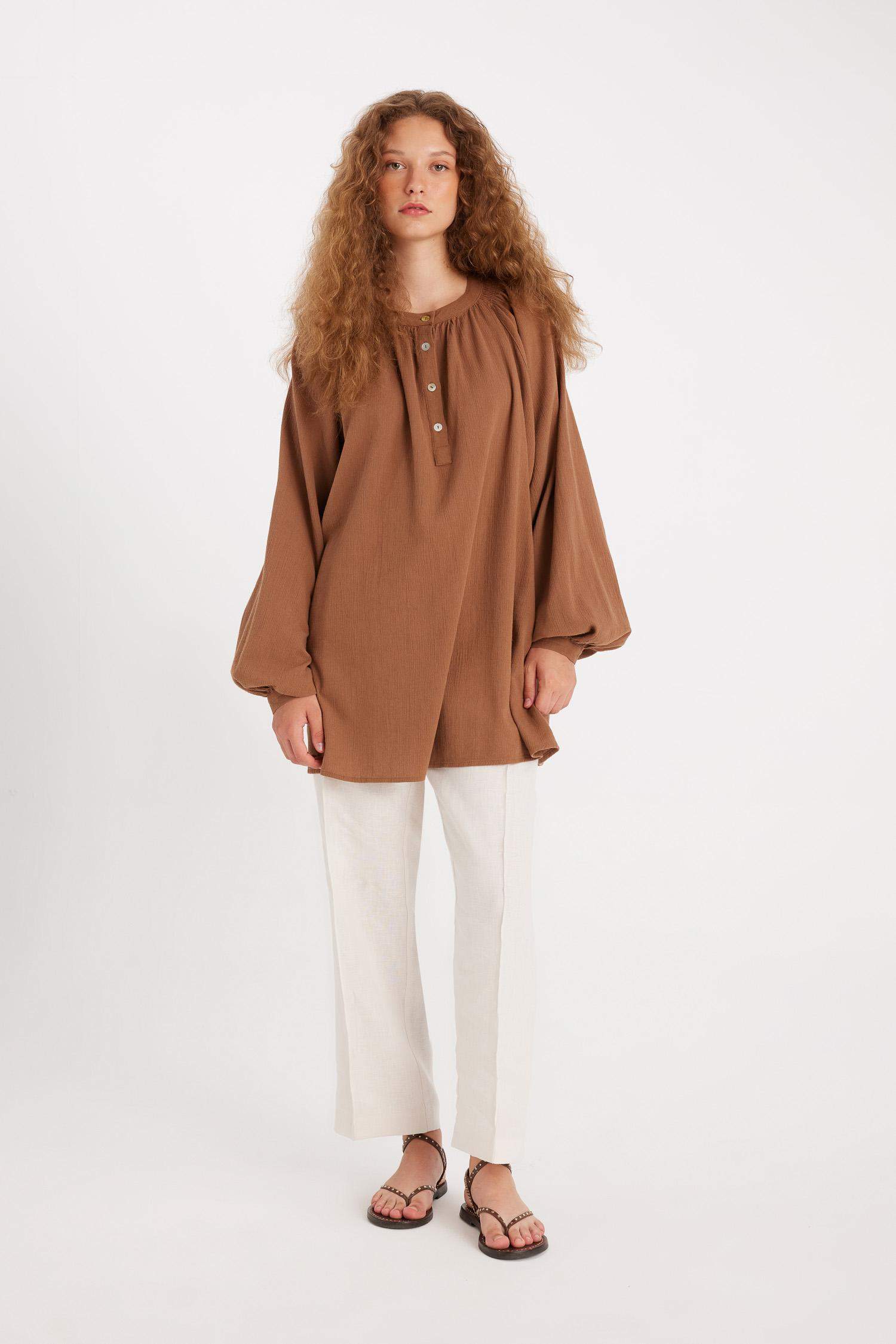 Manuka x DeFacto Straight Fit Keten Pantolon