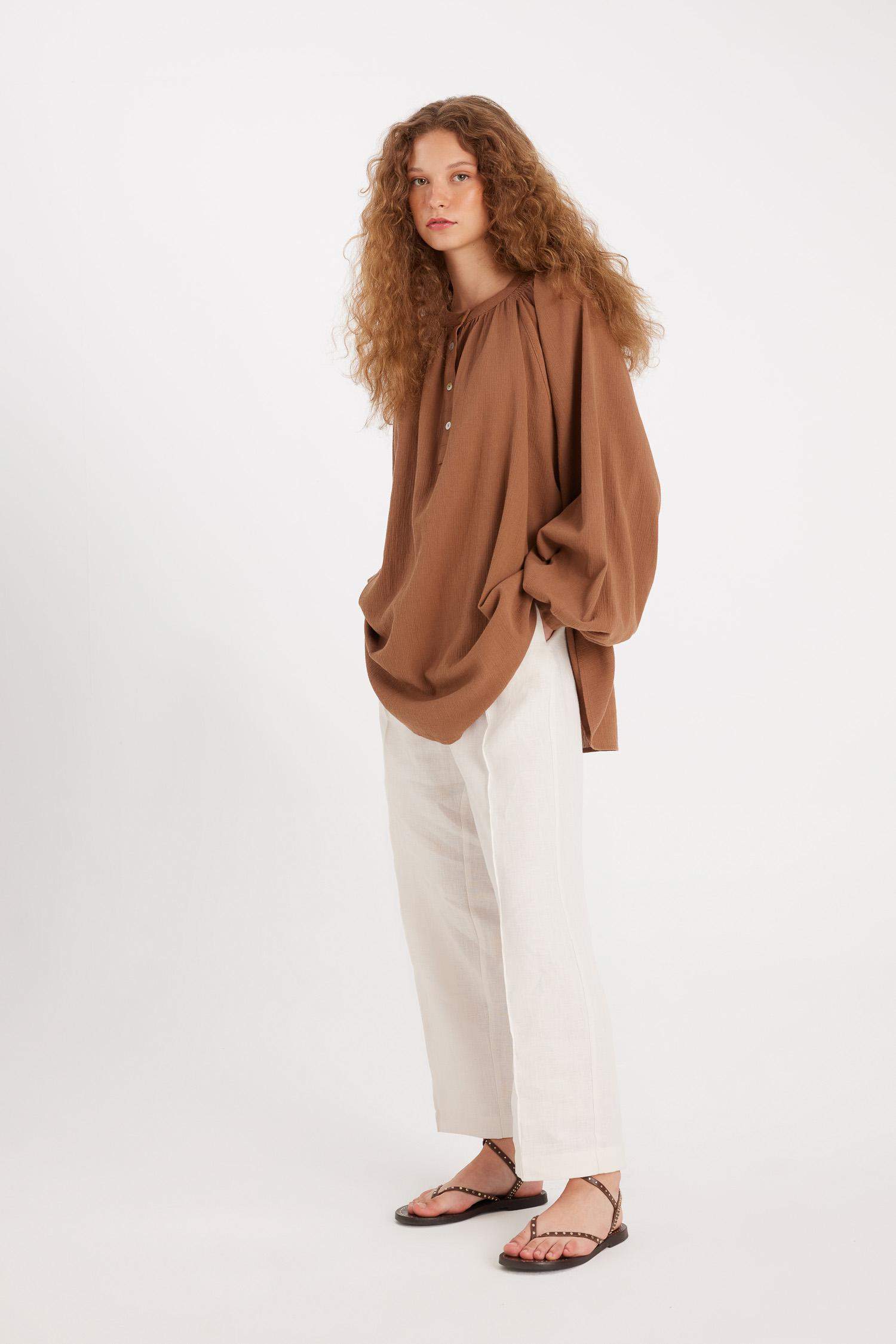 Manuka x DeFacto Straight Fit Keten Pantolon