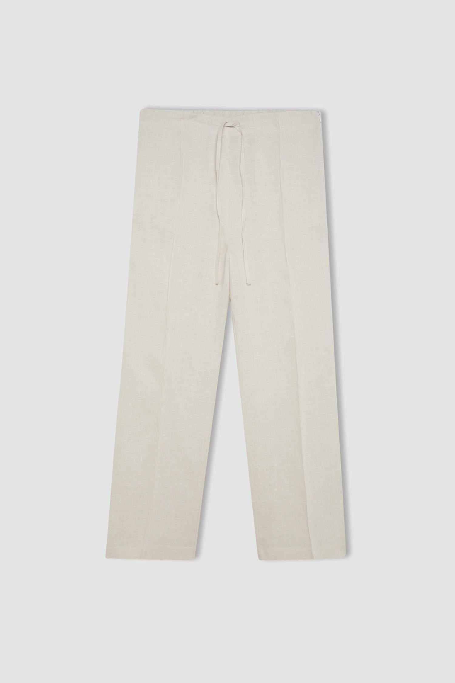 Manuka x DeFacto Straight Fit Keten Pantolon