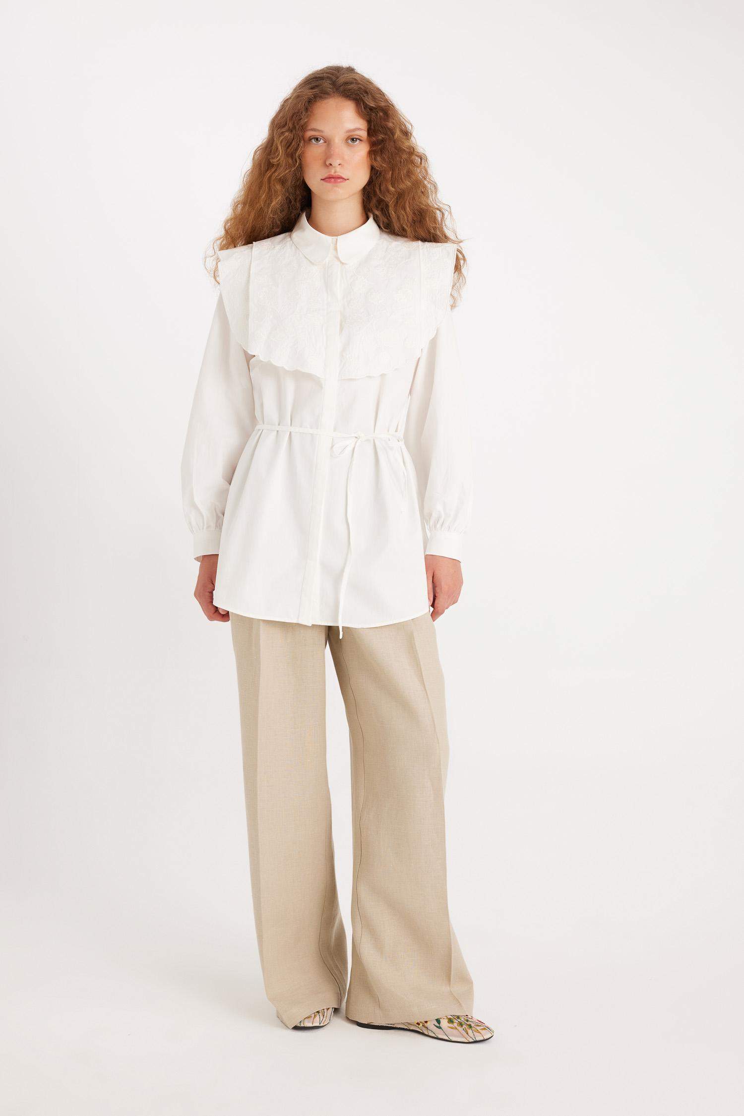 Manuka x DeFacto Poplin Basic Düz Uzun Kollu Gömlek Tunik