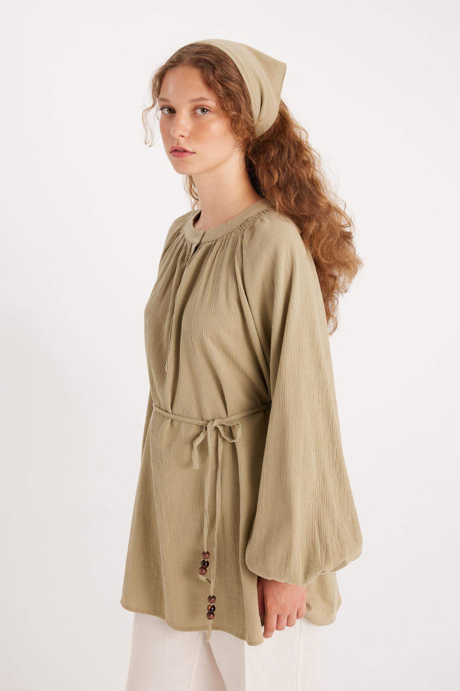 Manuka x DeFacto Müslin Basic Uzun Kollu Tunik