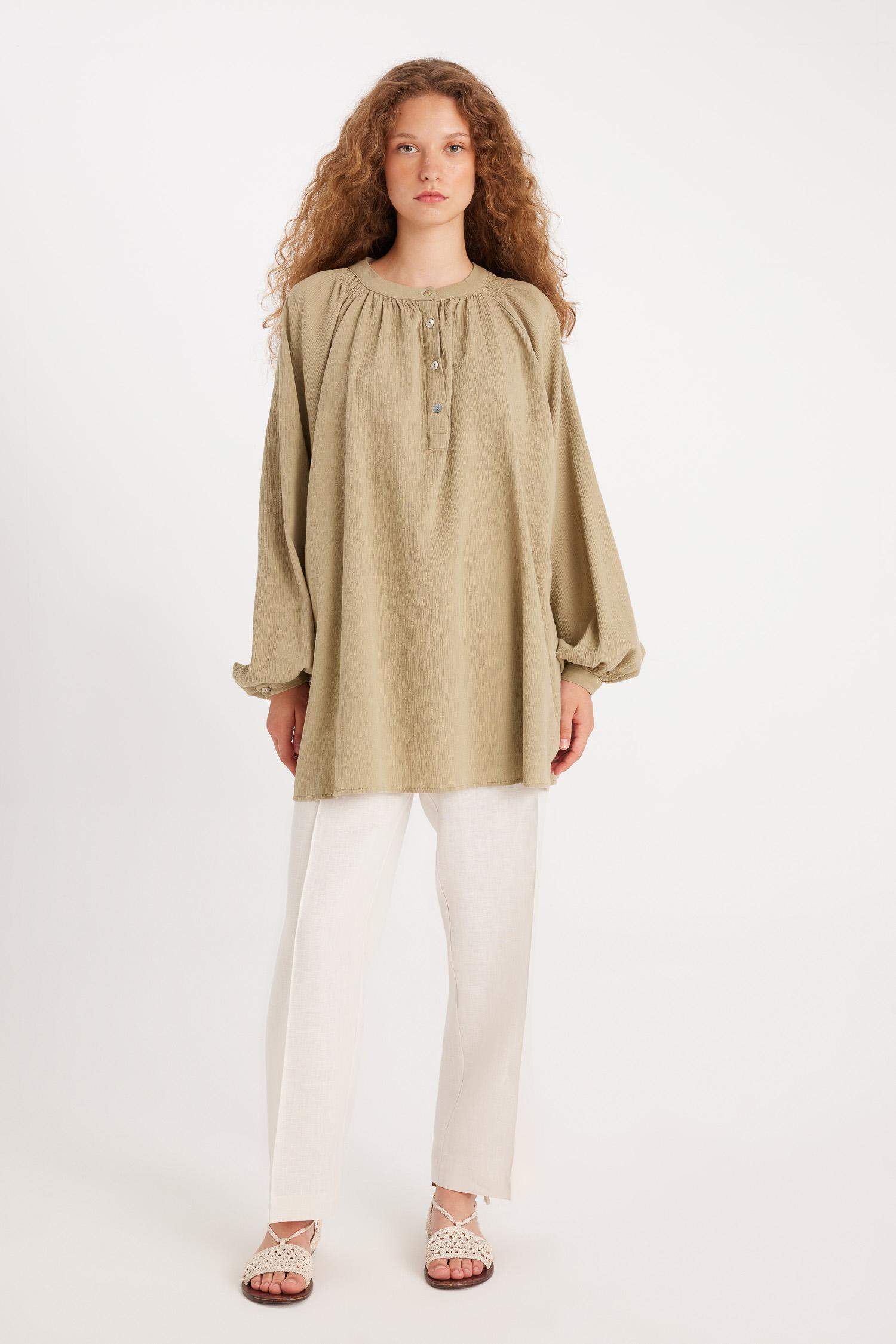 Manuka x DeFacto Müslin Basic Uzun Kollu Tunik