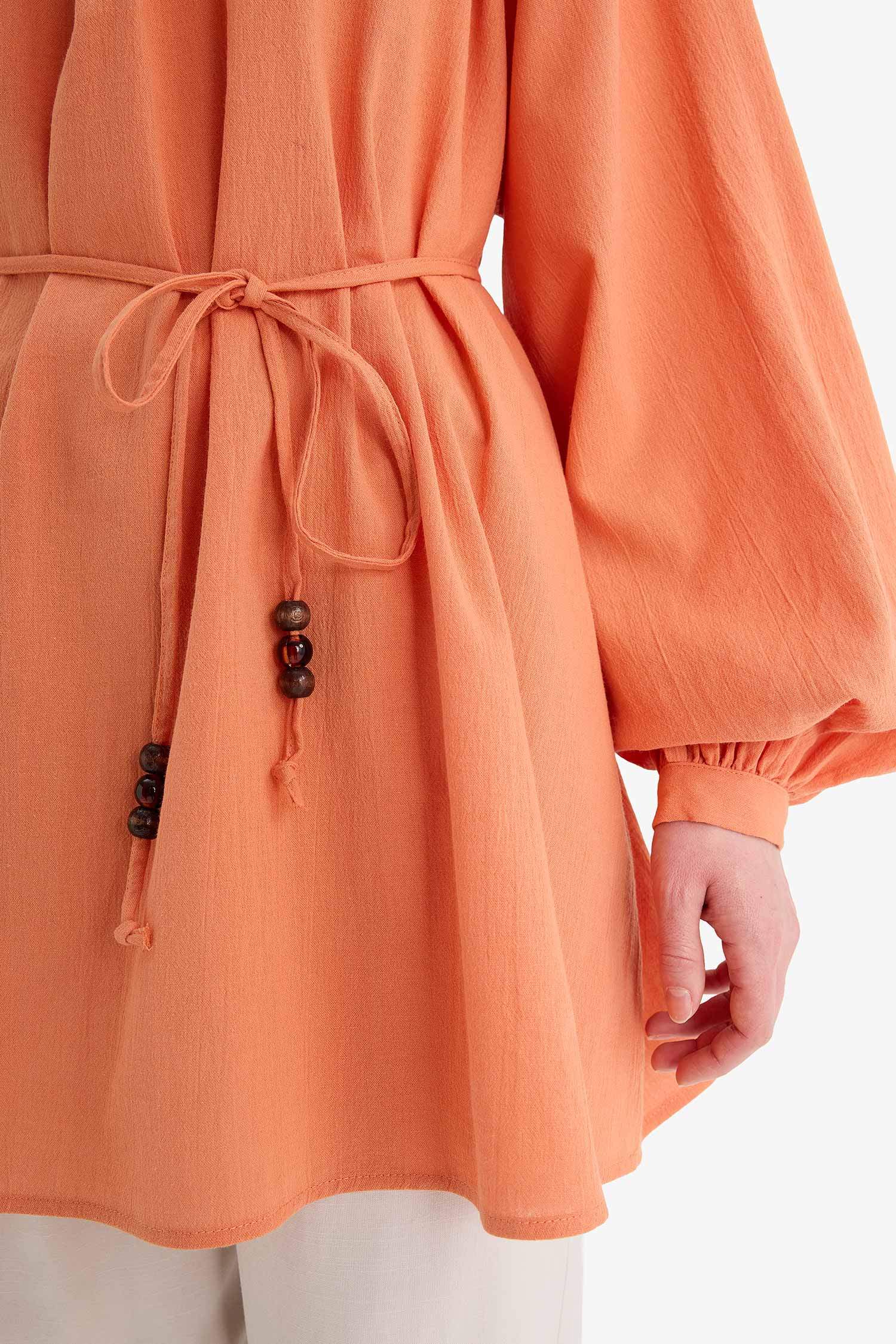 Muslin Basic Laced Long Sleeve Tunic