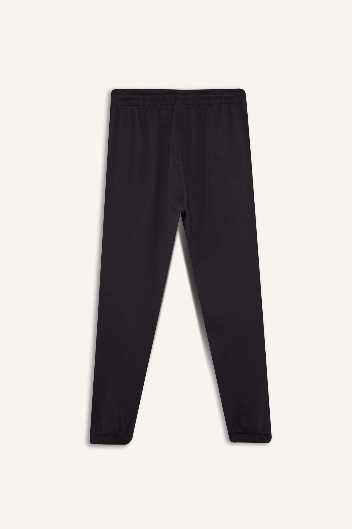 Regular Fit With Pockets Printed Thin Sweatshirt Fabric Trousers