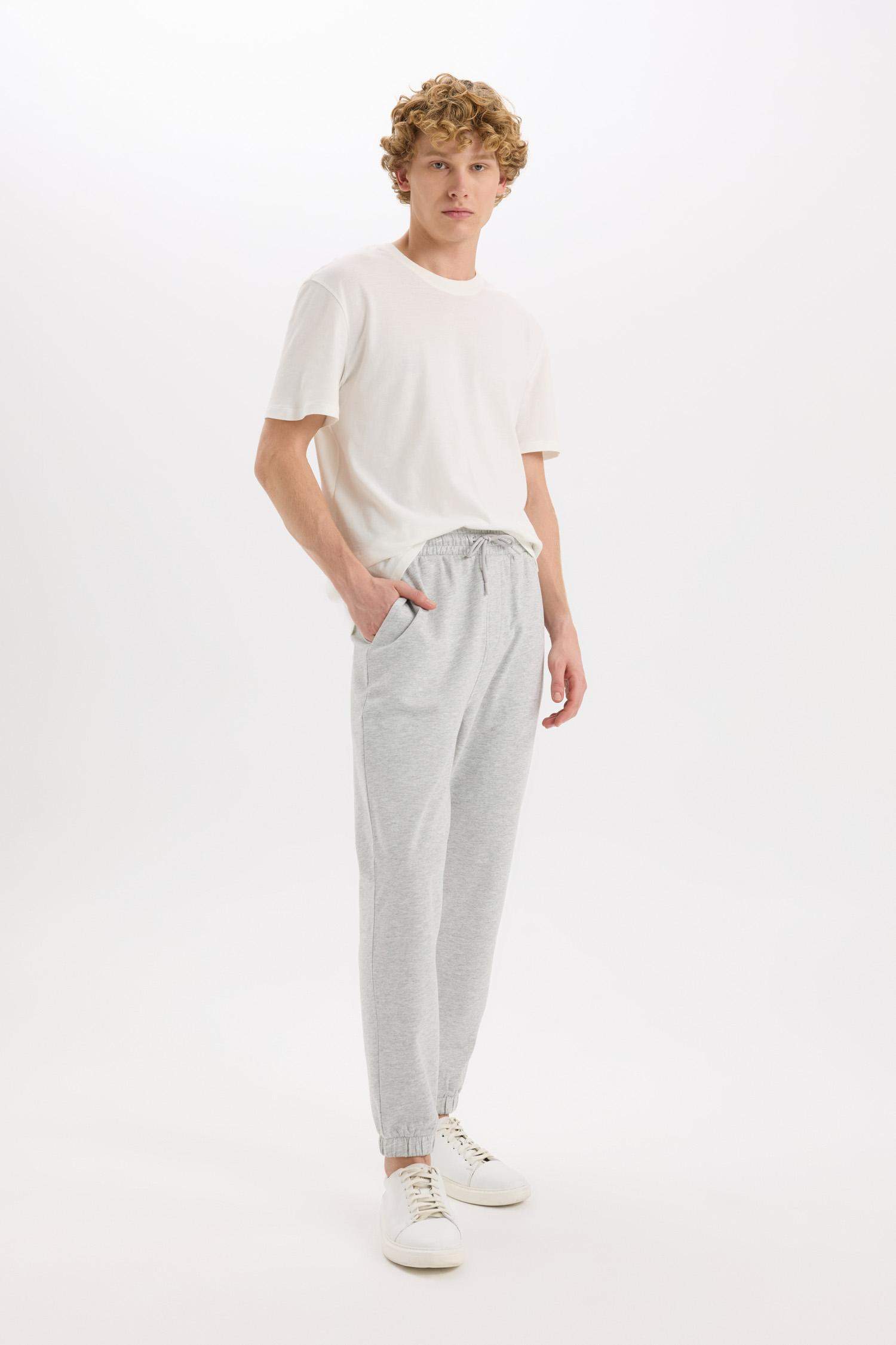 Regular Fit Eşofman Altı Cepli Basic Düz Beli Bağcıklı Lastikli Paça