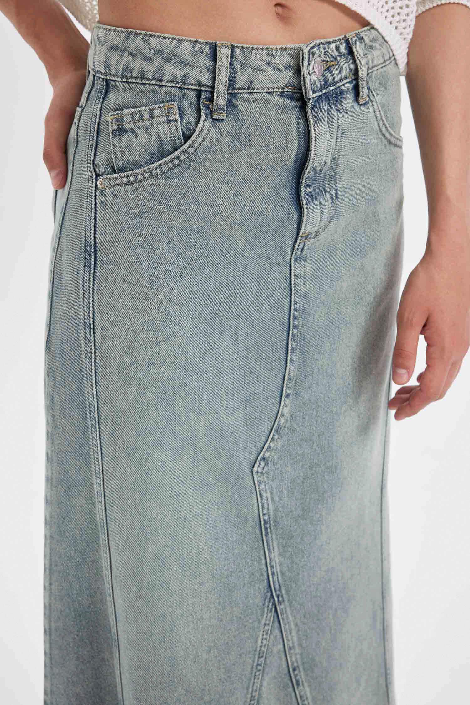 Fashion Fit Denim Maxi Skirt