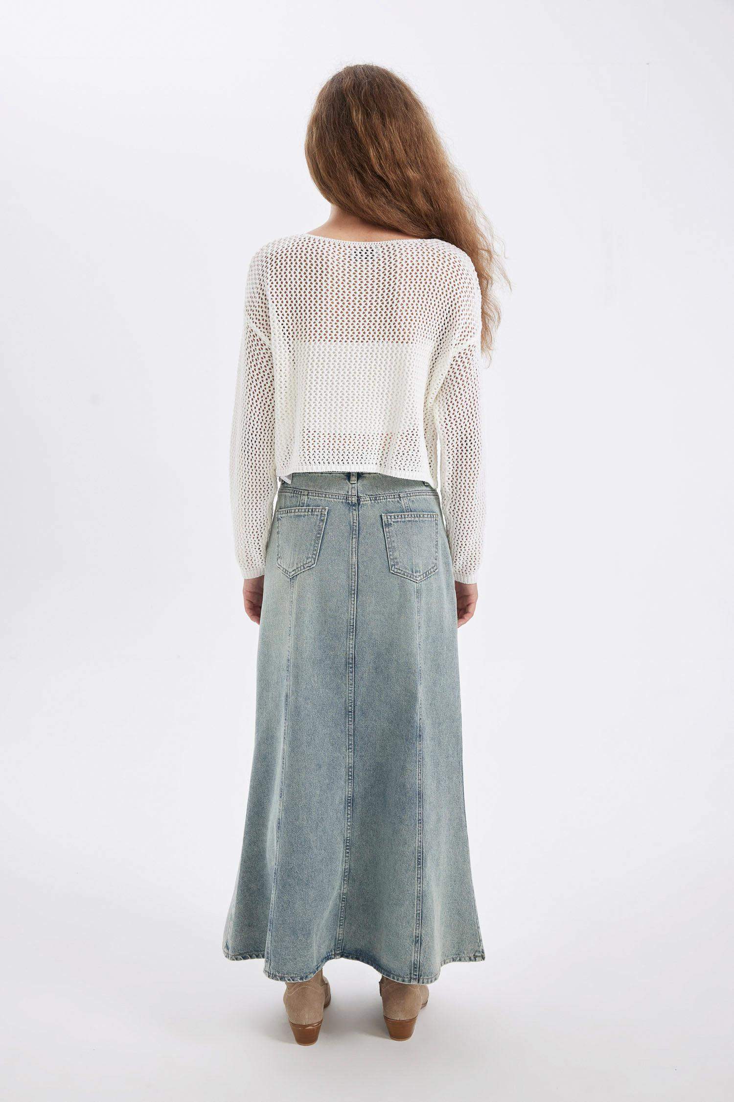 Fashion Fit Denim Maxi Skirt