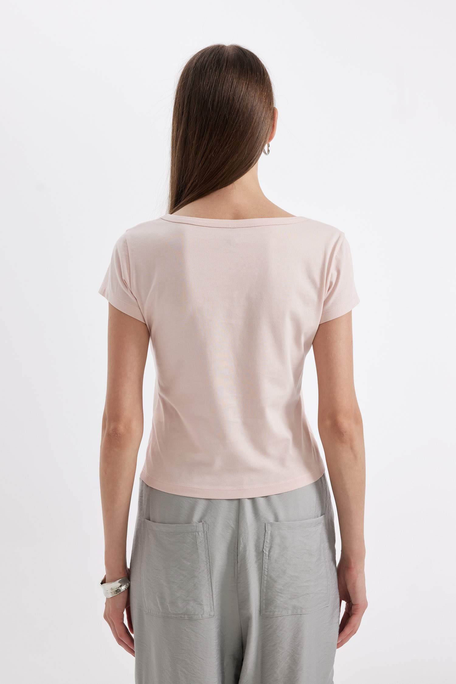 Regular Fit Crew Neck Cotton Basic T-Shirt