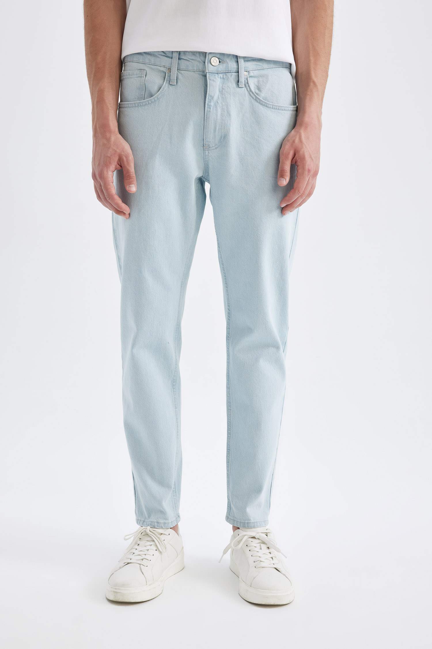 Pantalon Jean Slim à Taille Normale et Jambe ajustées