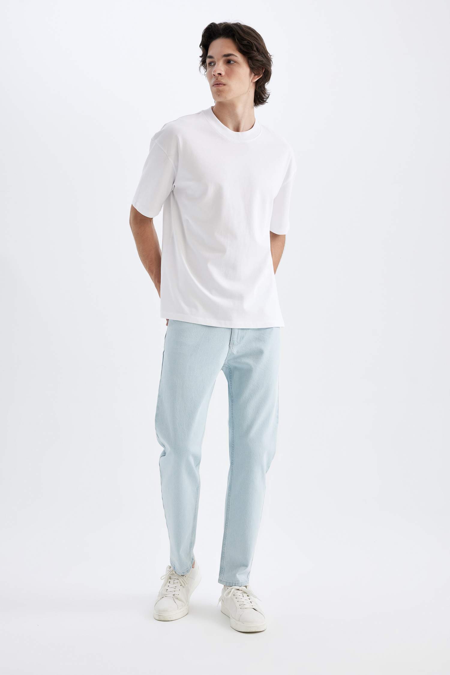 Pantalon Jean Slim à Taille Normale et Jambe ajustées