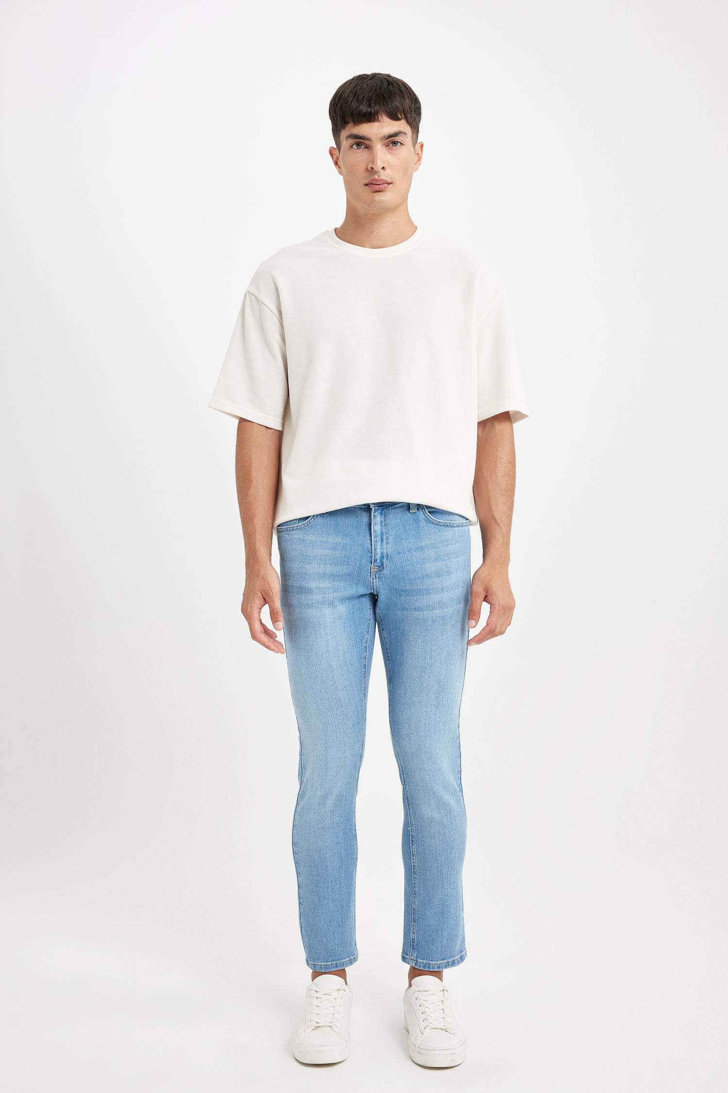 سروال جينز بيدرو سليم فيت بخصر عادي