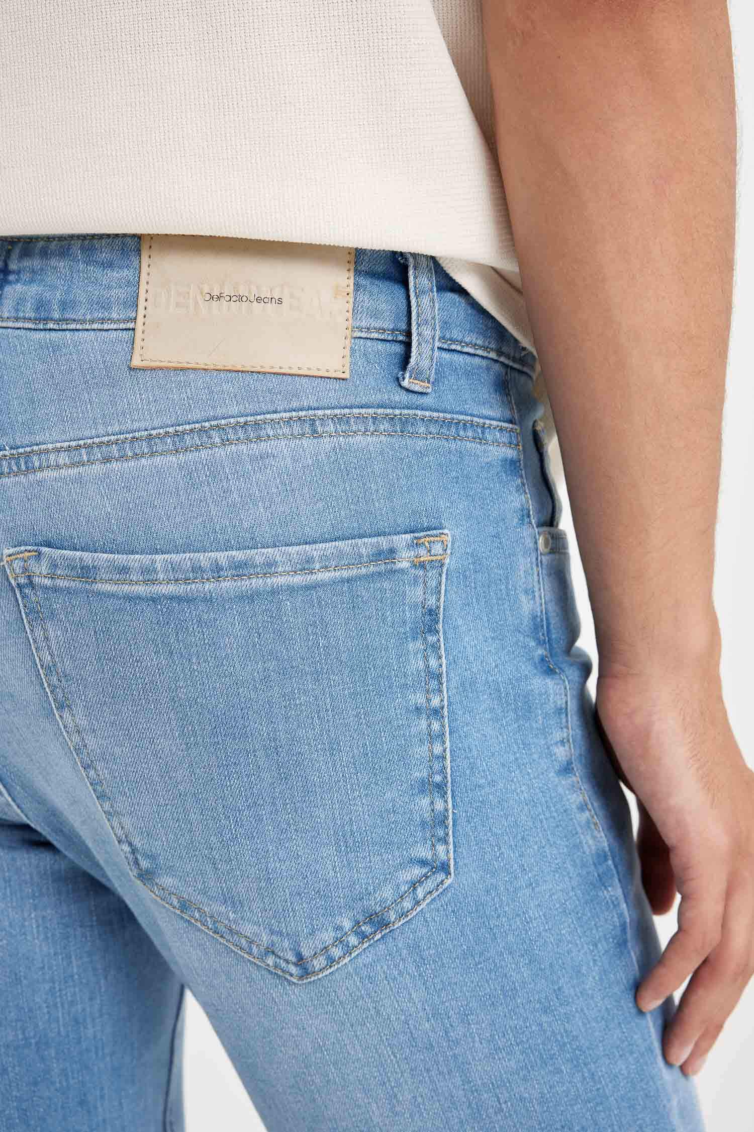 سروال جينز بيدرو سليم فيت بخصر عادي