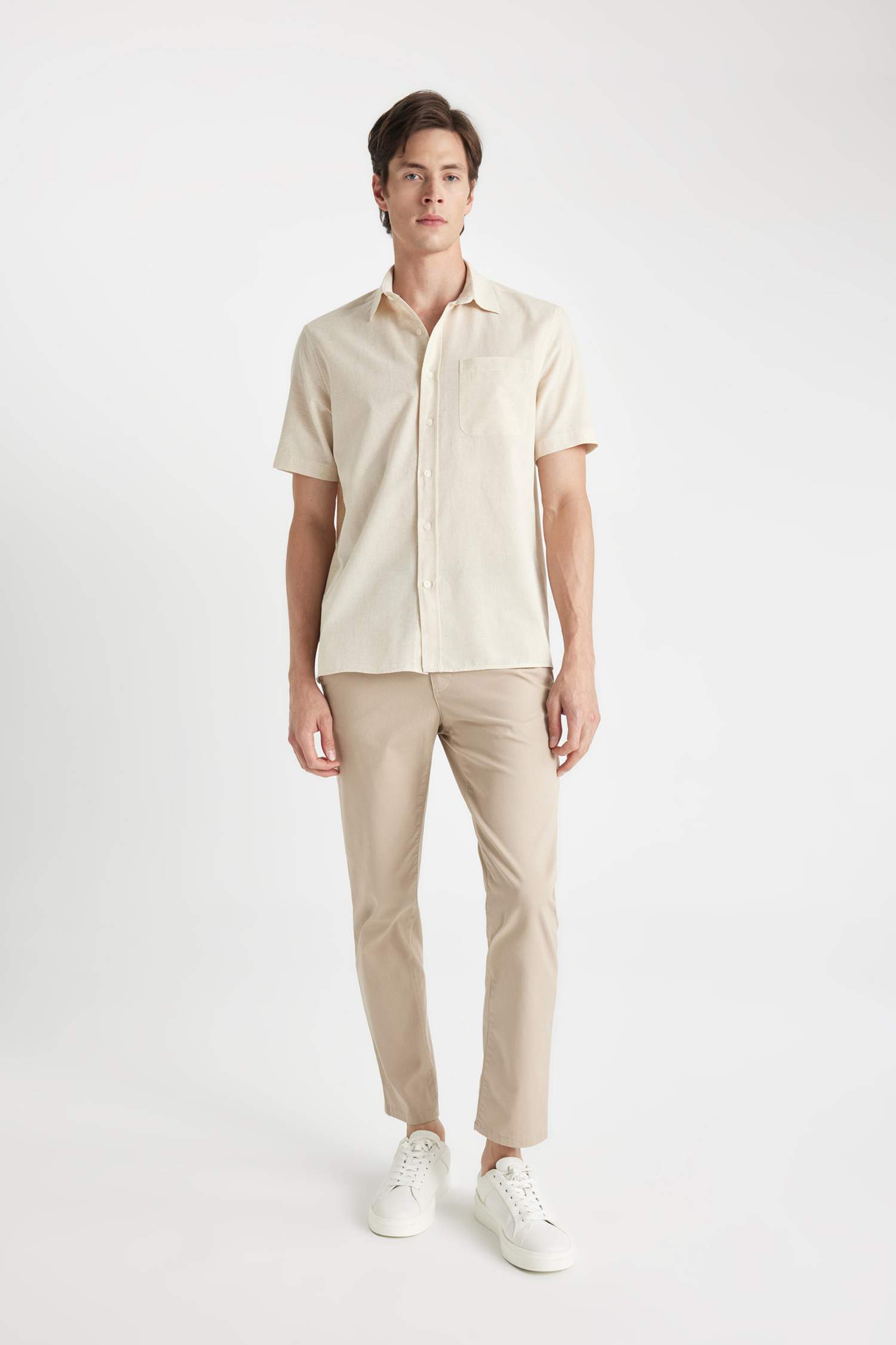 قميص نص كم قصة عادية برقبة بولو