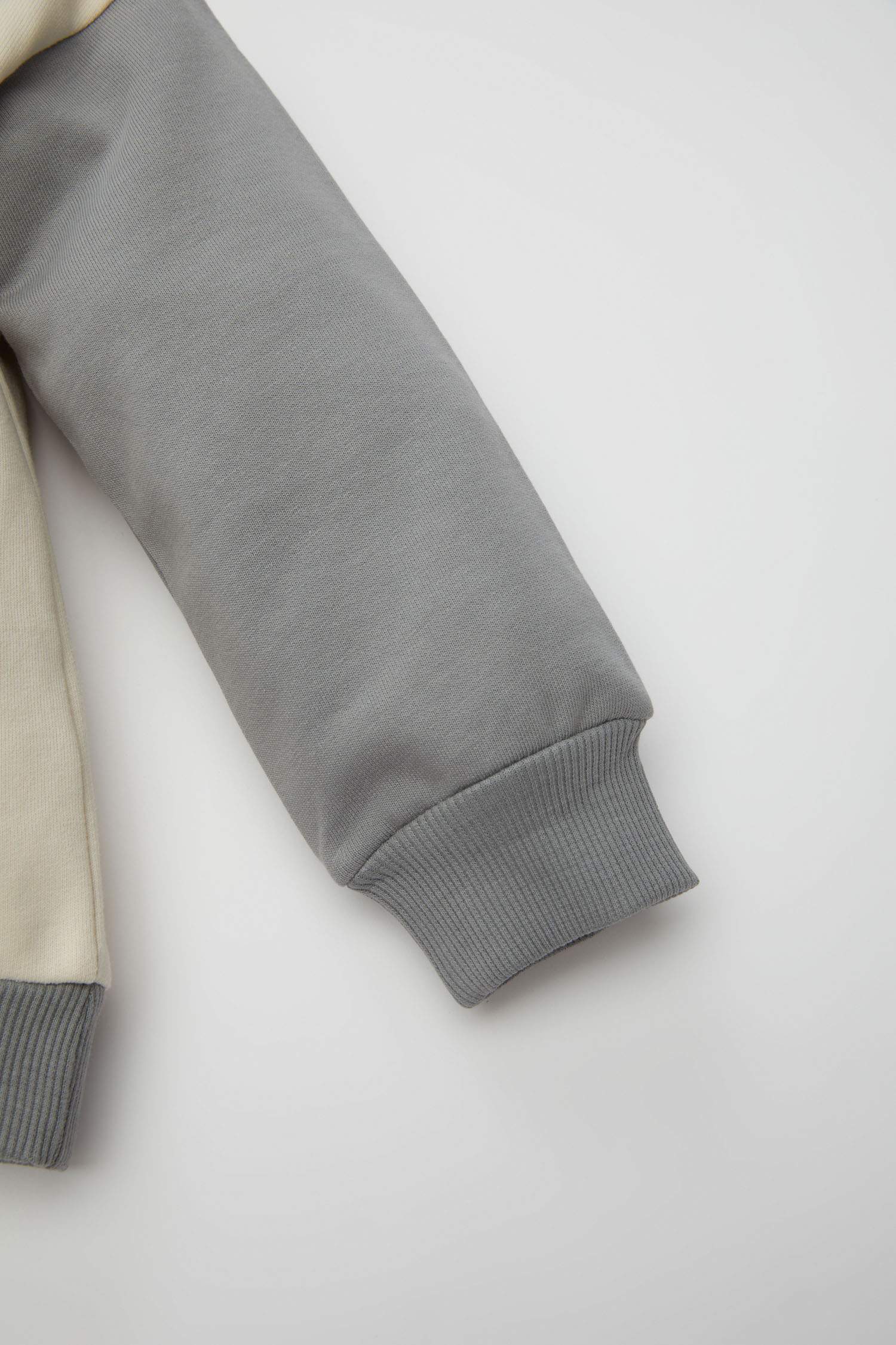 Erkek Bebek 2'li Takım Kapüşonlu Baskılı Kanguru Cepli Sweatshirt Üst Beli Lastikli Jogger Eşofman Altı