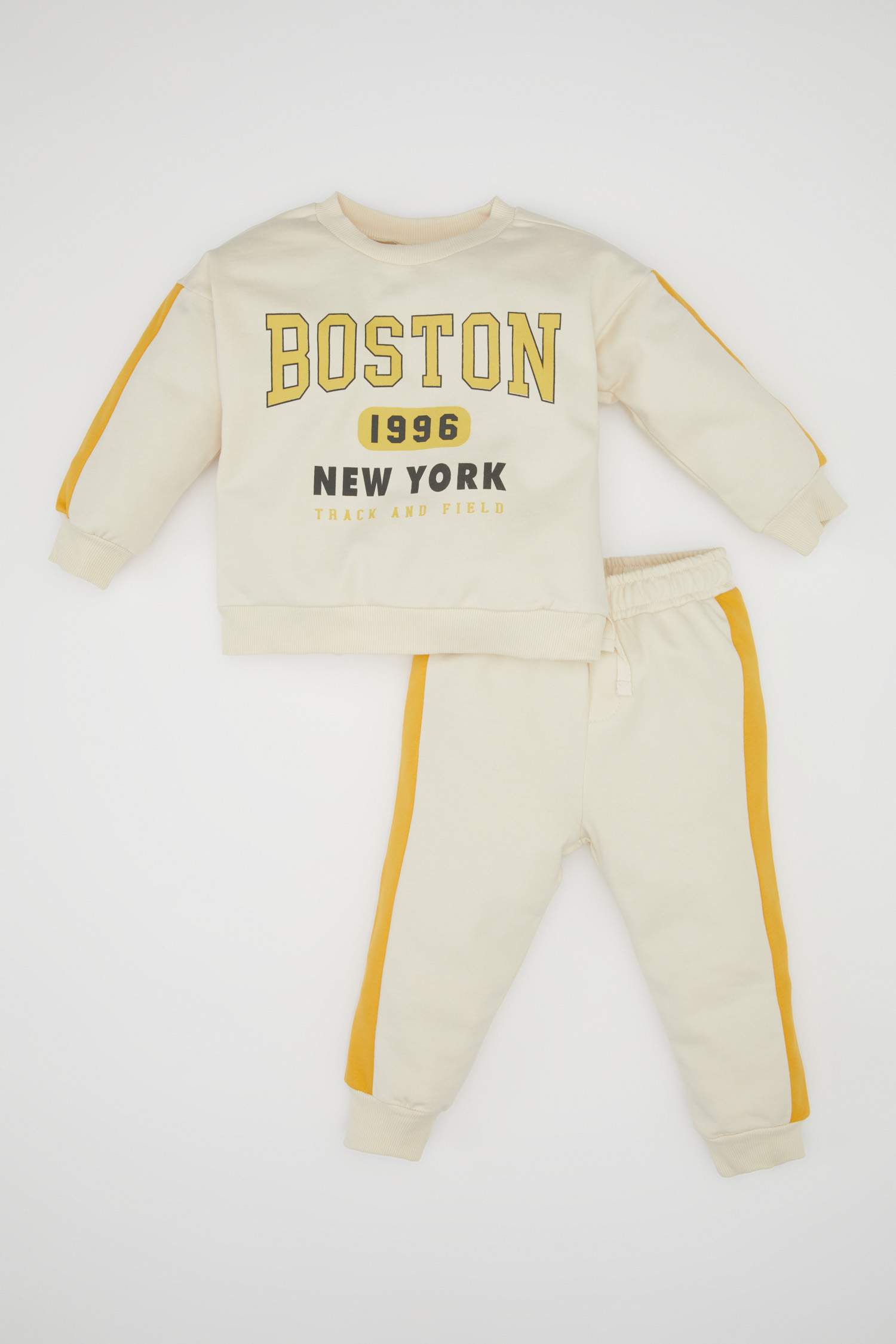 Baby Boy Color Block Printed Sweatshirt Sweatpants 2 Piece Set