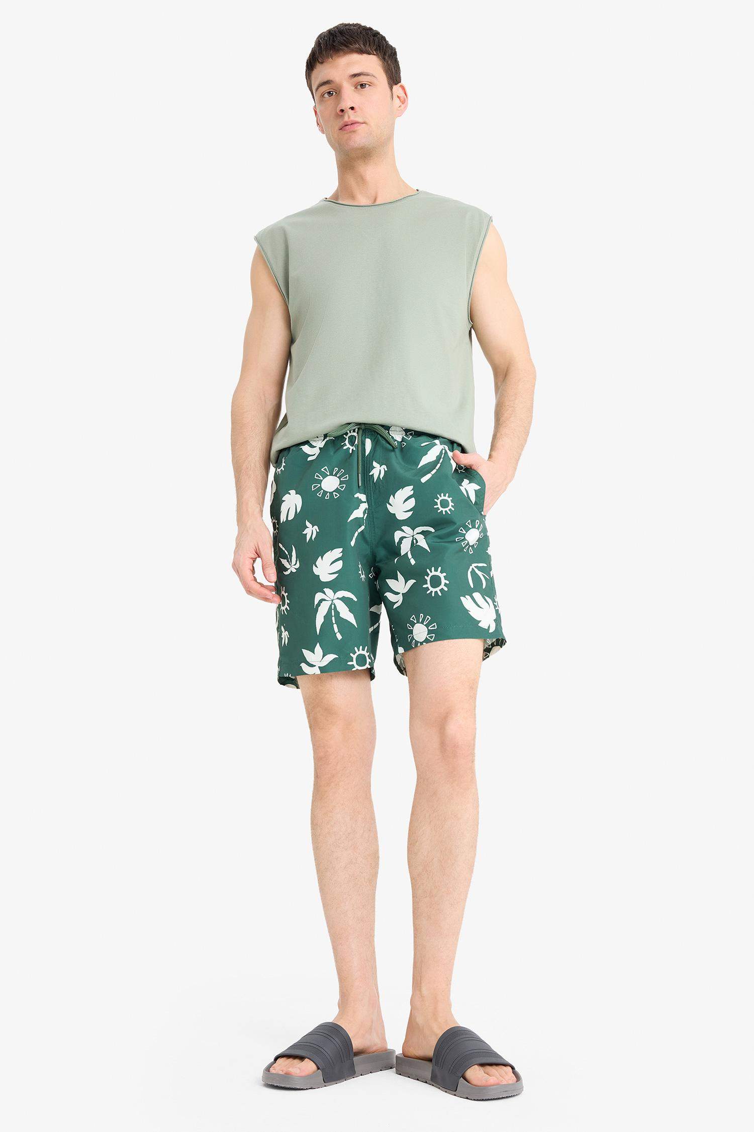 Regular Fit Floral Short Swim Shorts