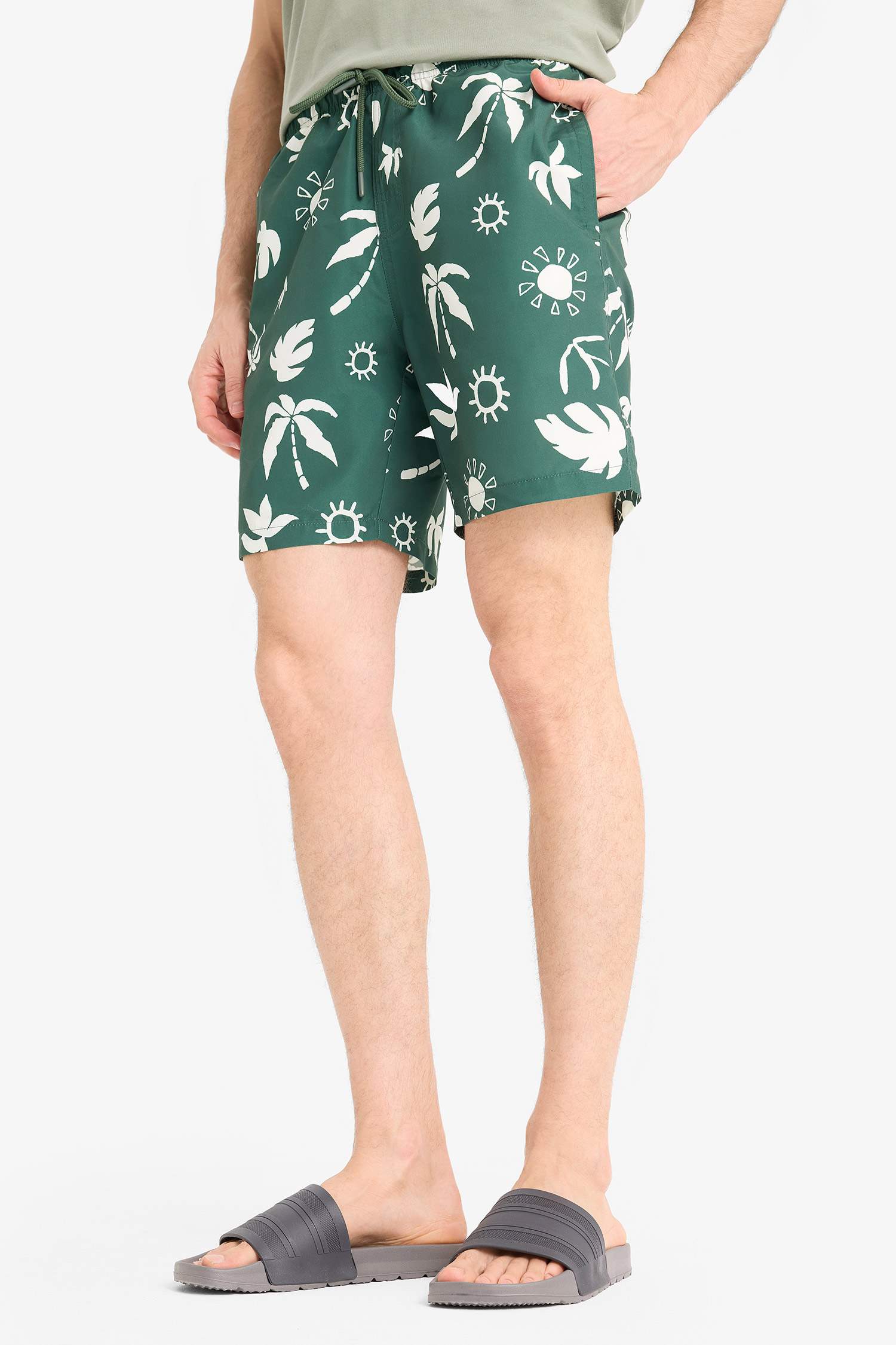 Regular Fit Floral Short Swim Shorts