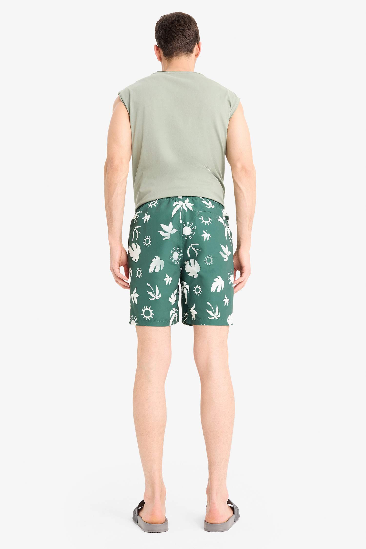 Regular Fit Floral Short Swim Shorts