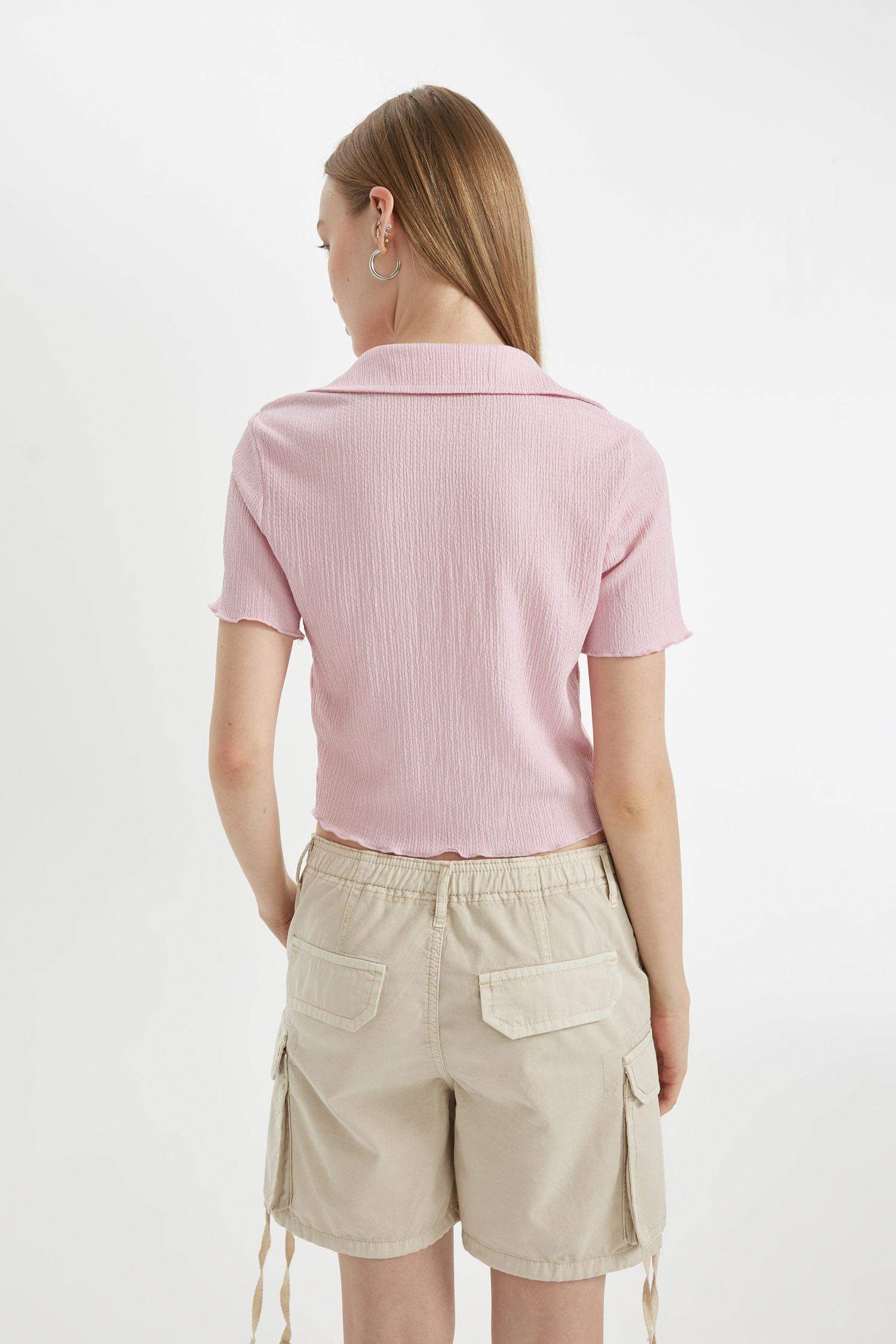 Coool Fitted Bürümcük Kısa Kollu Gömlek