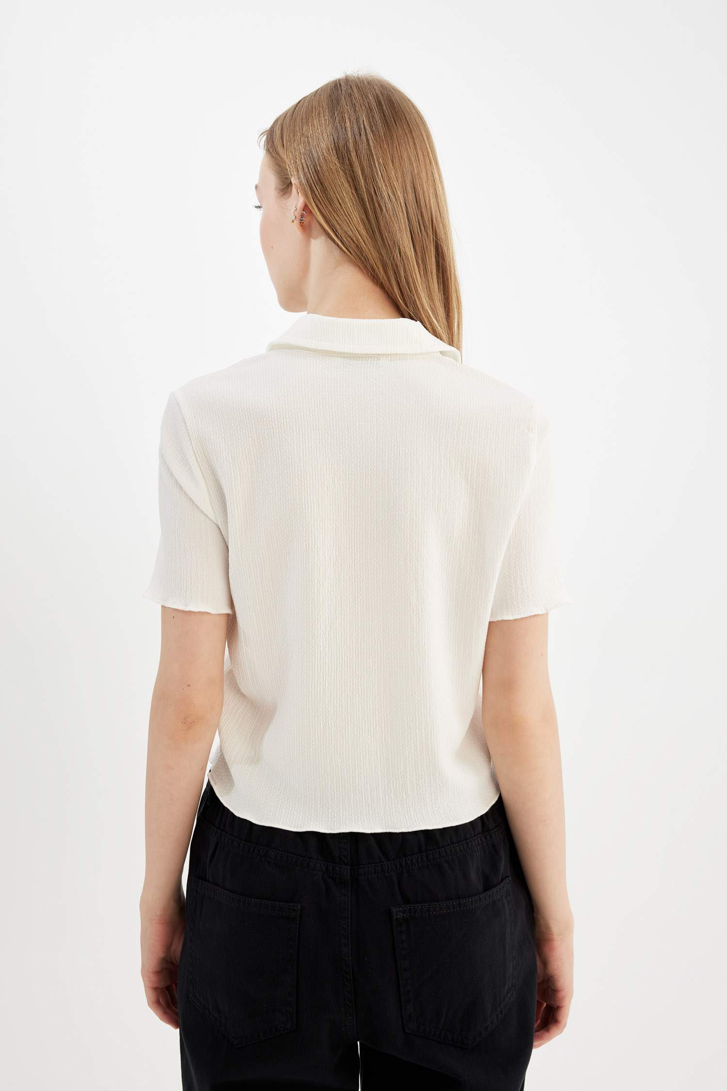 قميص مضلع نص كم سليم فيت