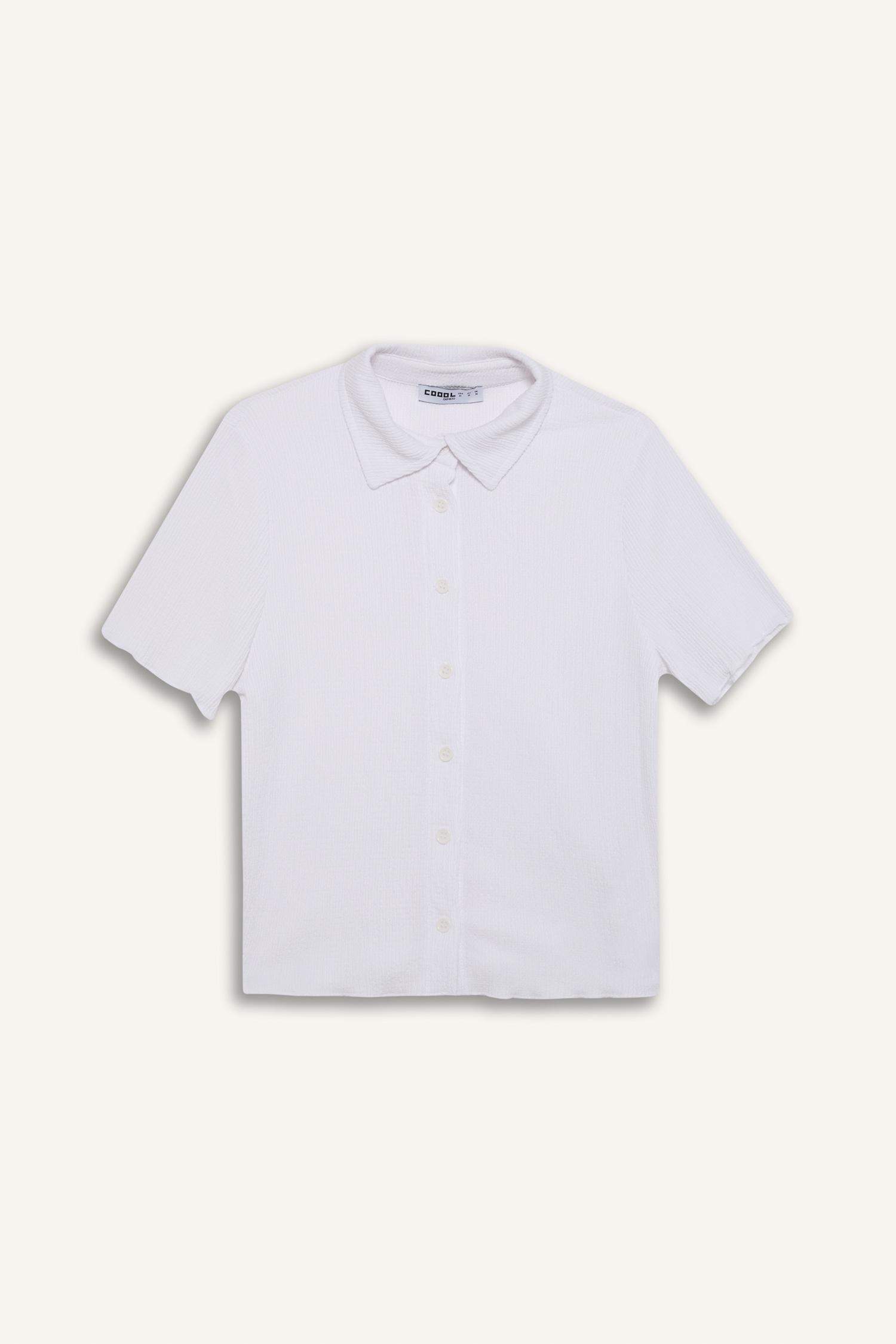 Coool Fitted Bürümcük Kısa Kollu Gömlek