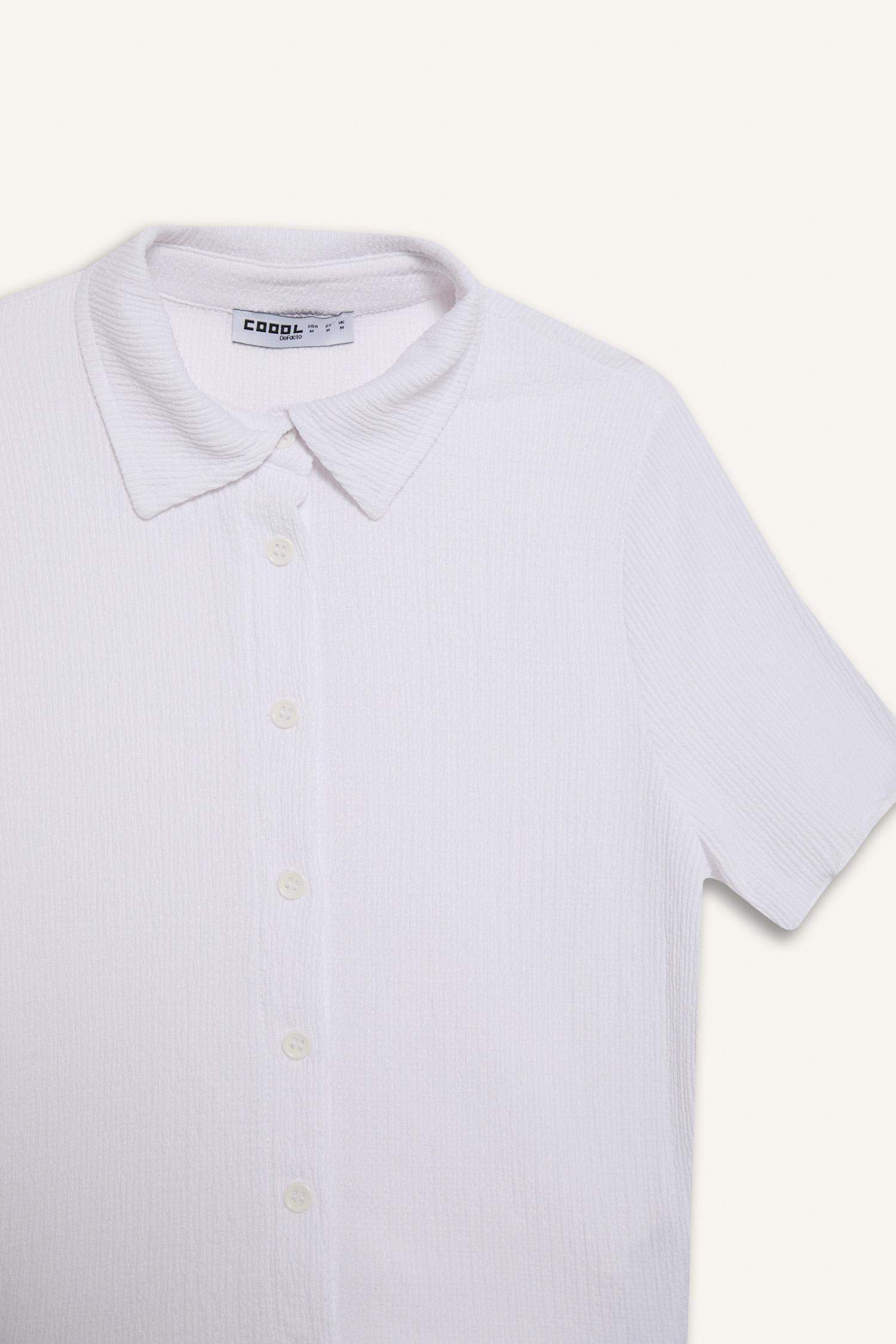 Coool Fitted Bürümcük Kısa Kollu Gömlek