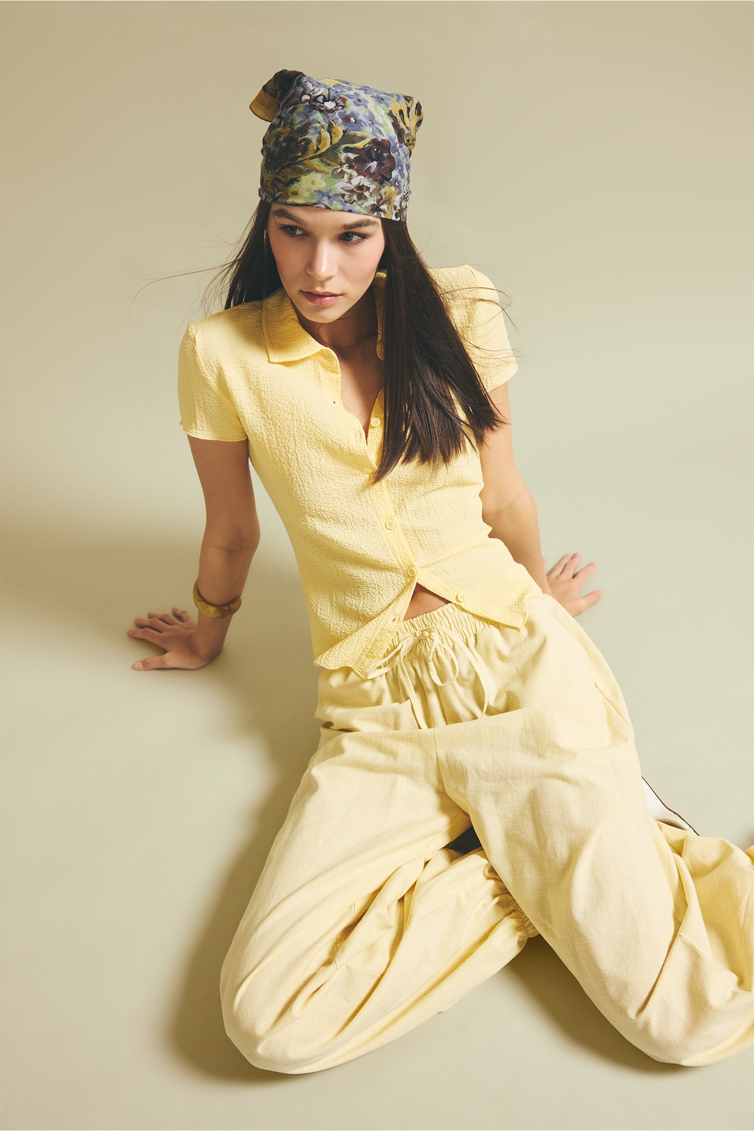 DeFacto Fitted Kırışık Dokulu Kumaş Gömlek görsel 2