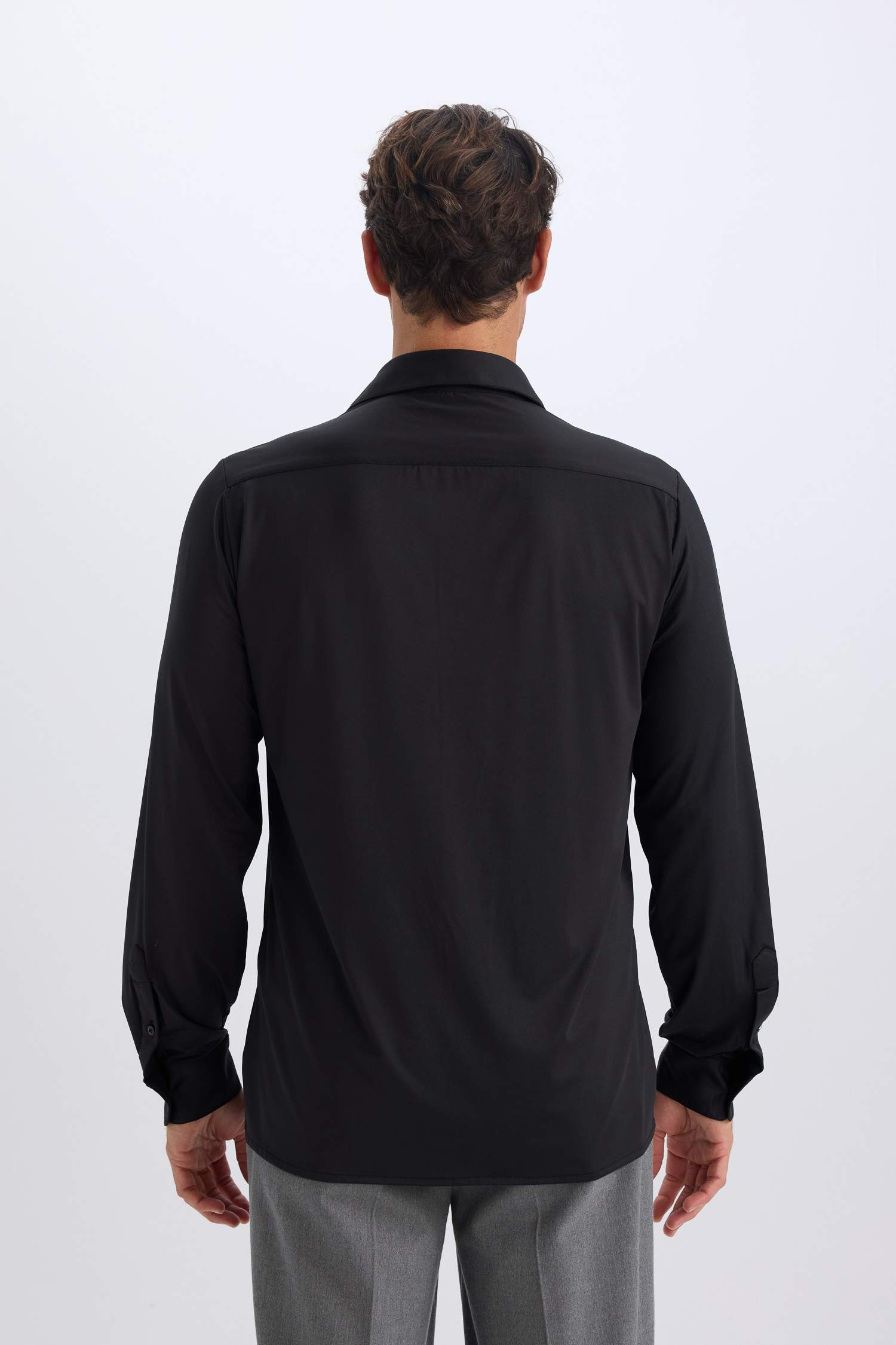 قميص ردن طويل سليم فيت بياخة بولو