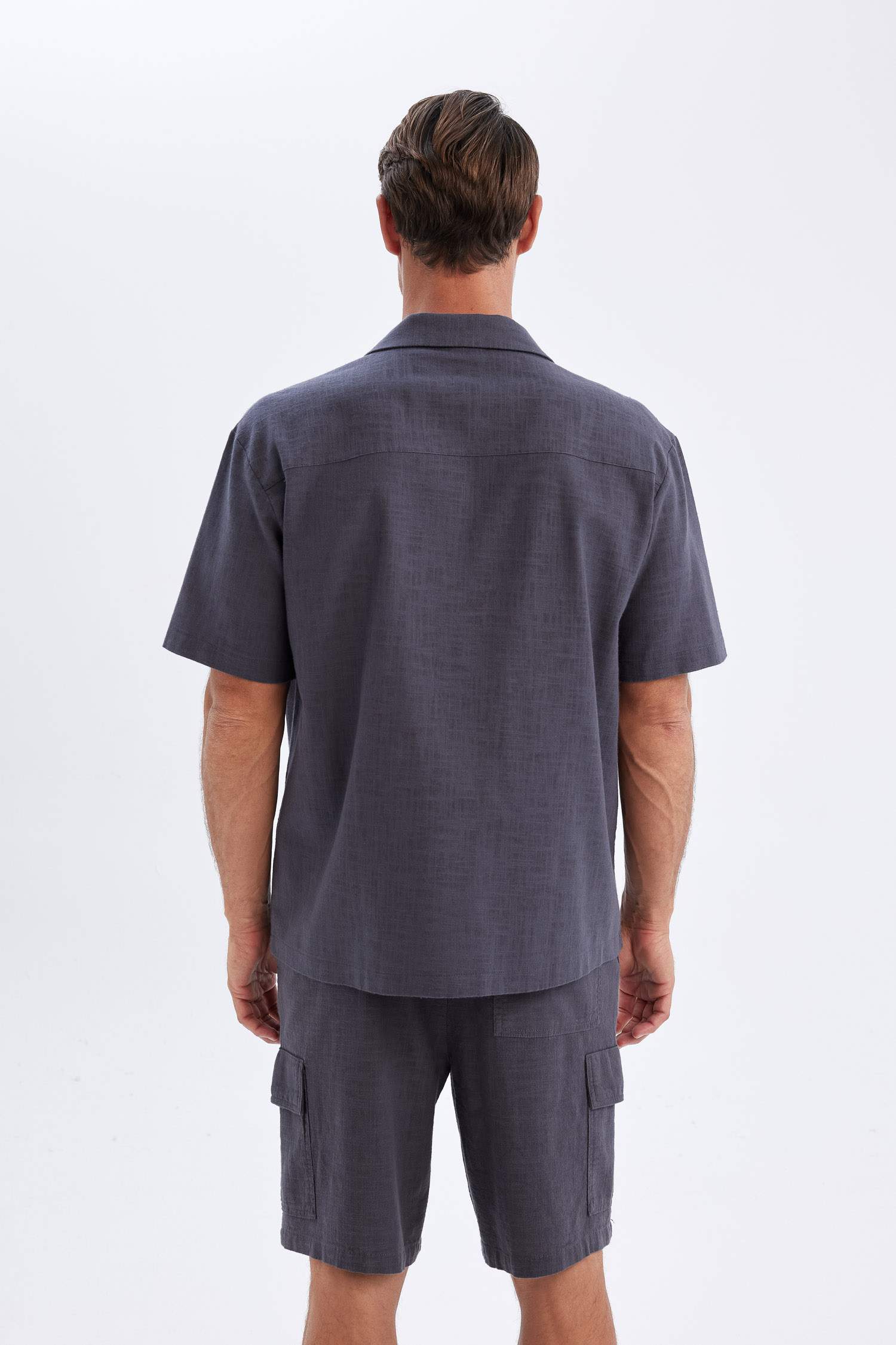 Relax Fit Polo Collar Cotton Shirt