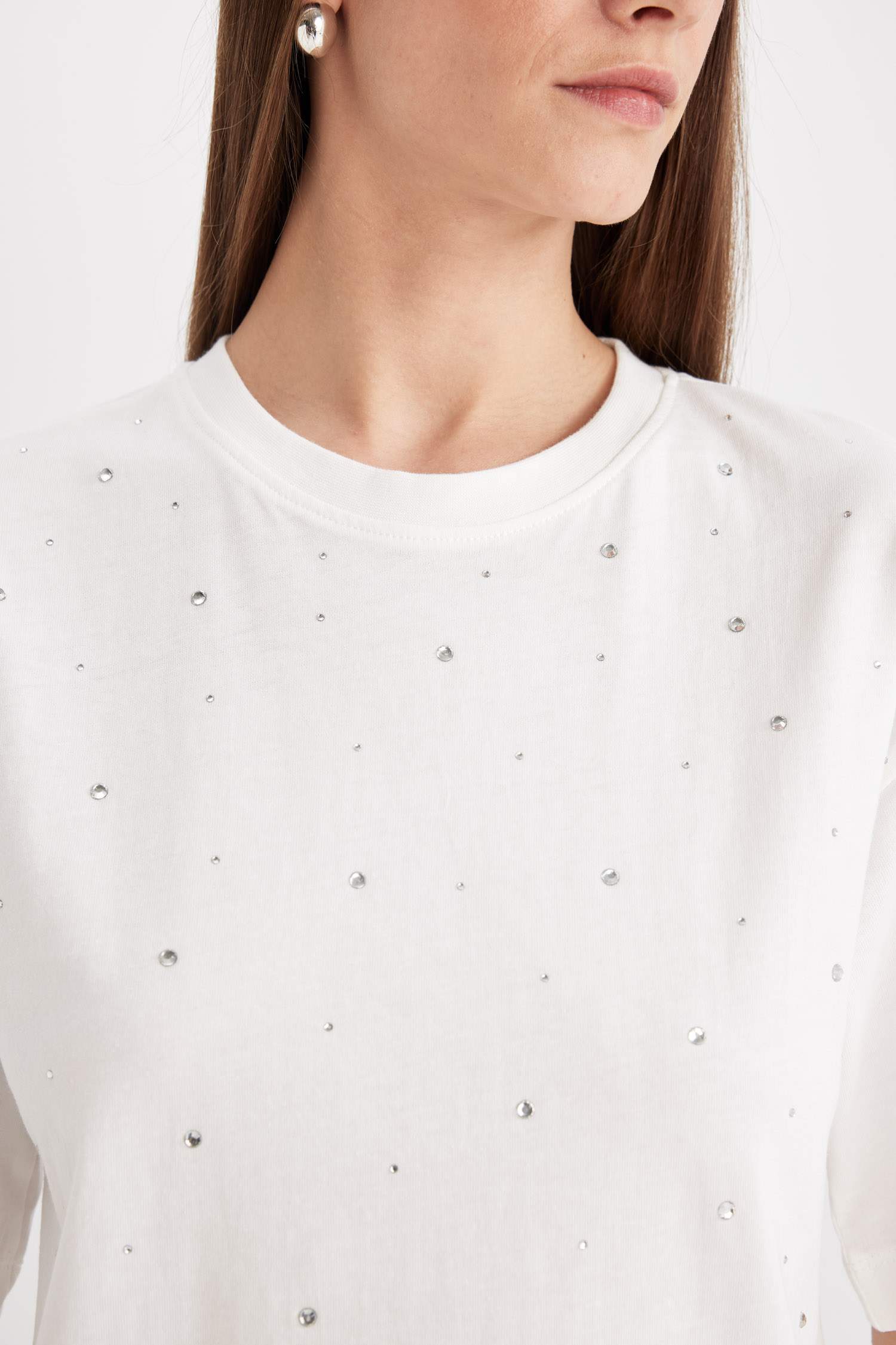 T-Shirt Oversize à Manches Courtes à Col rond