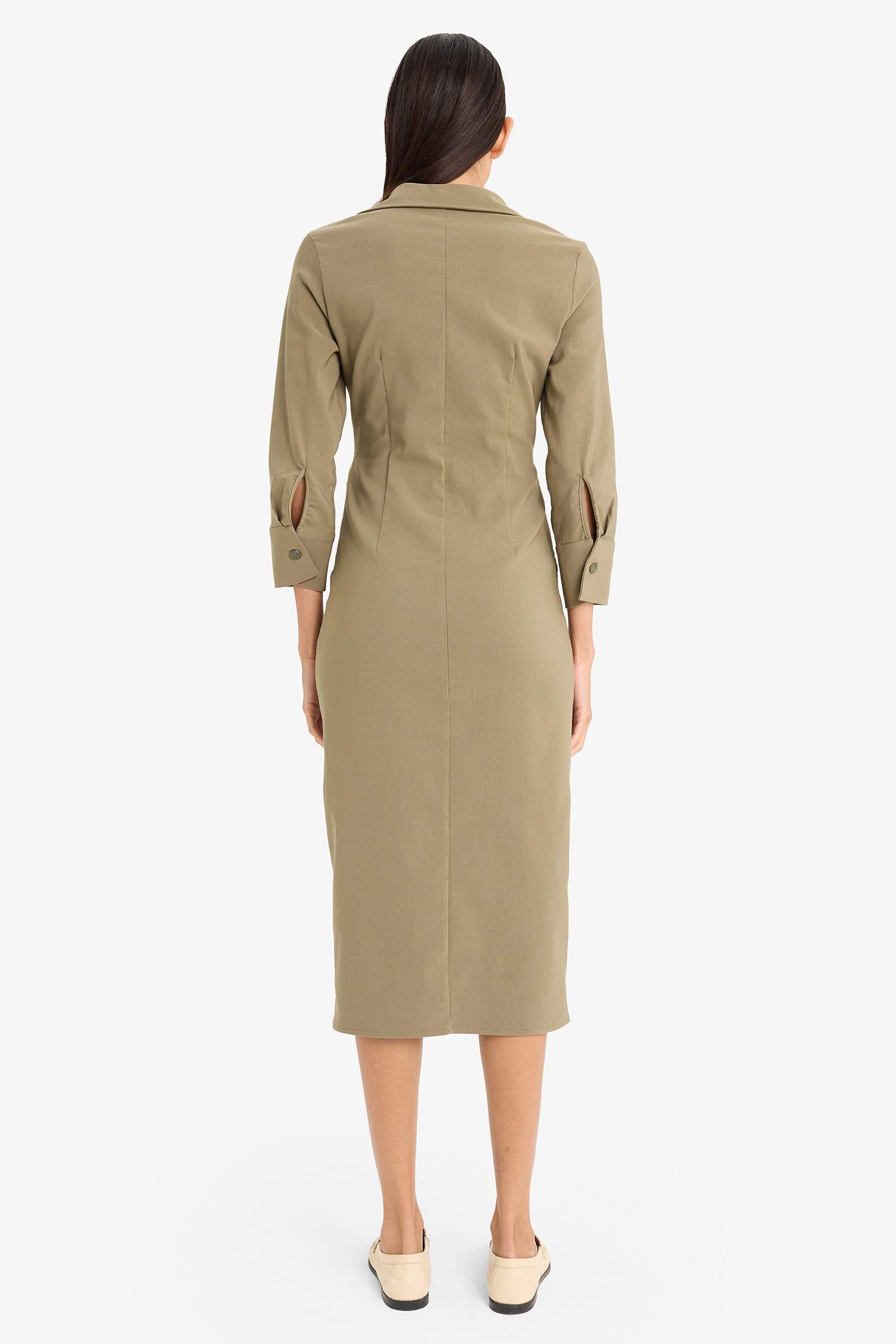 فستان ميدي ردن طويل بياخة قميص