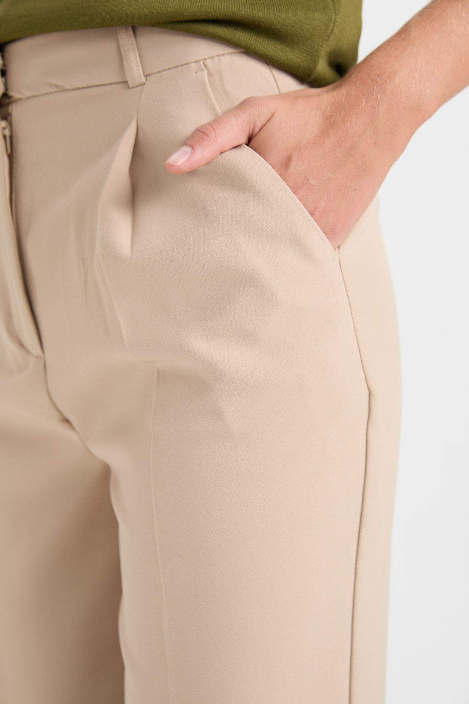 Carrot Fit Kumaş Pantolon Çift Cepli Yüksek Bel Basic Düz Dar Paça