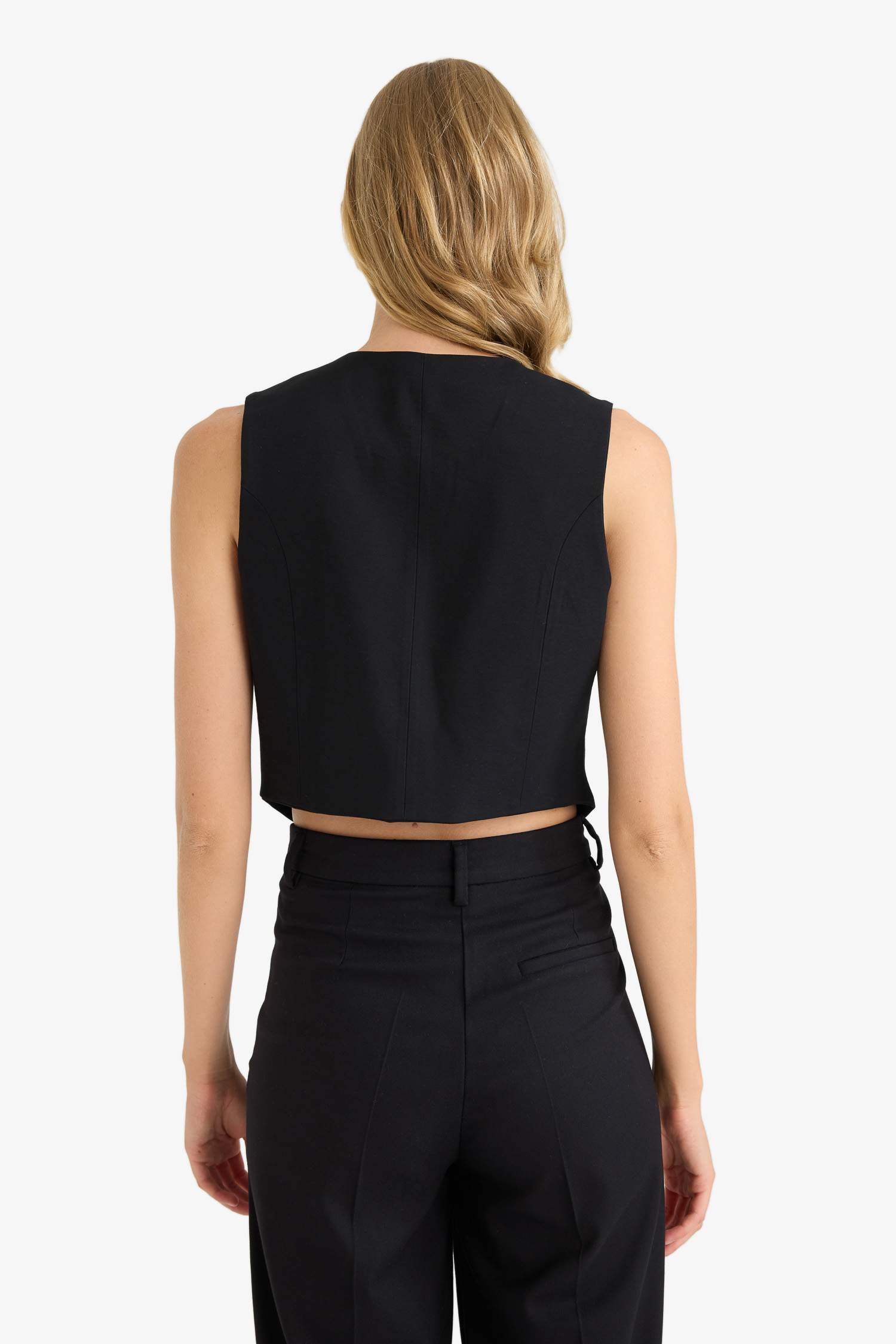 Regular Fit V Yaka Tensel Blazer Yelek