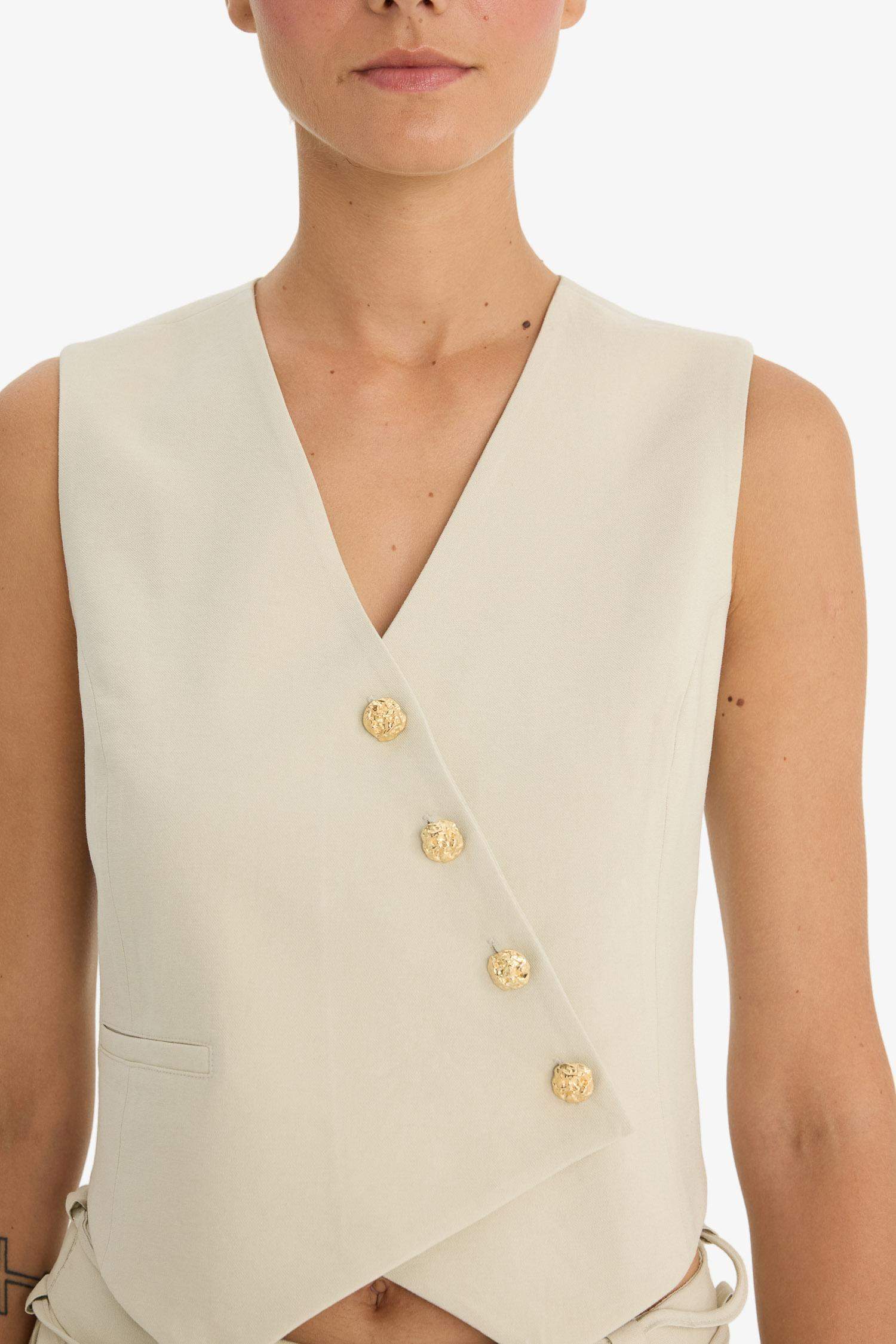 Asymmetric V-Neck Sensual Vest