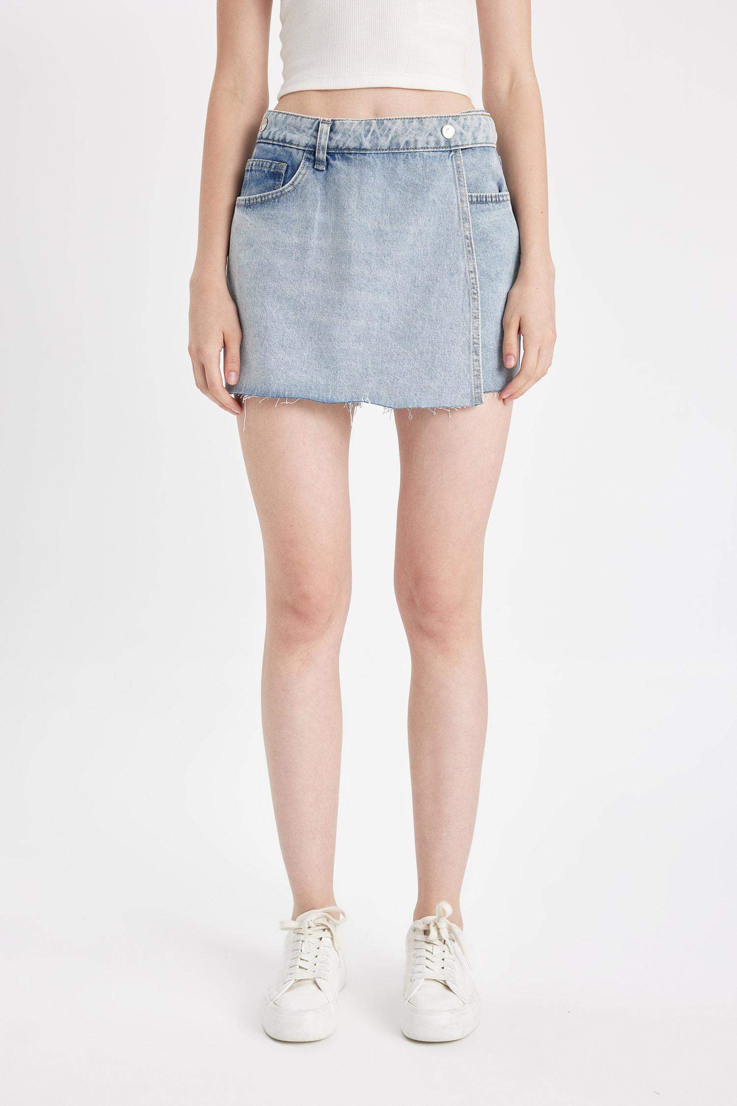 High Waist Cut-Off Leg Denim Shorts