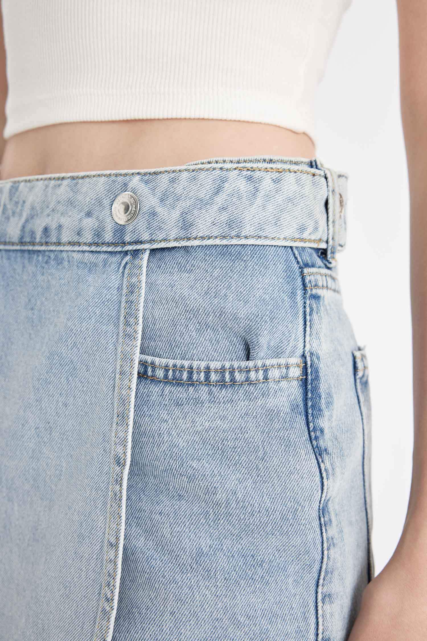 High Waist Cut-Off Leg Denim Shorts